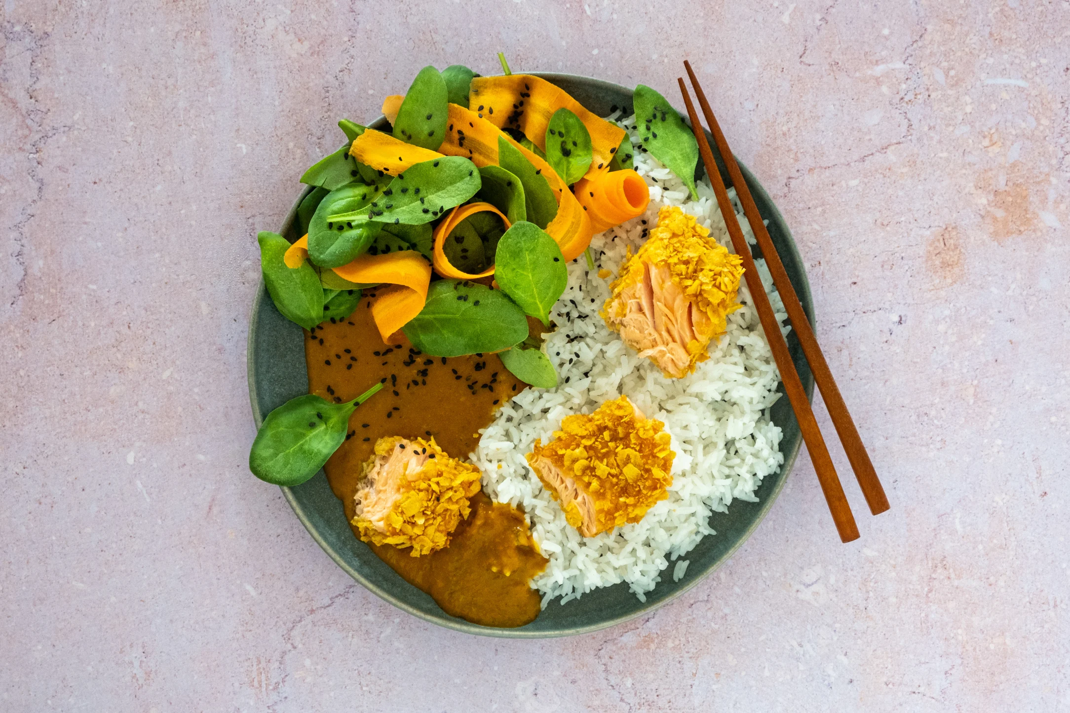 Salmon Katsu Curry with Jasmine Rice