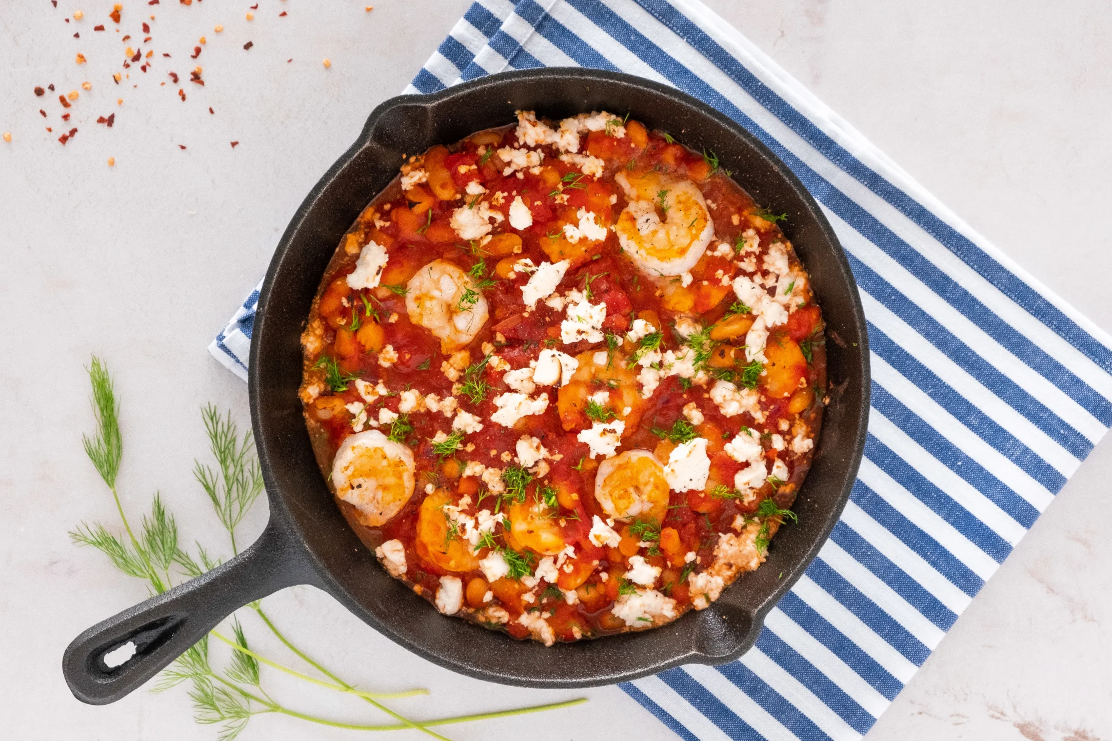 Greek Prawn and White Bean Saganaki