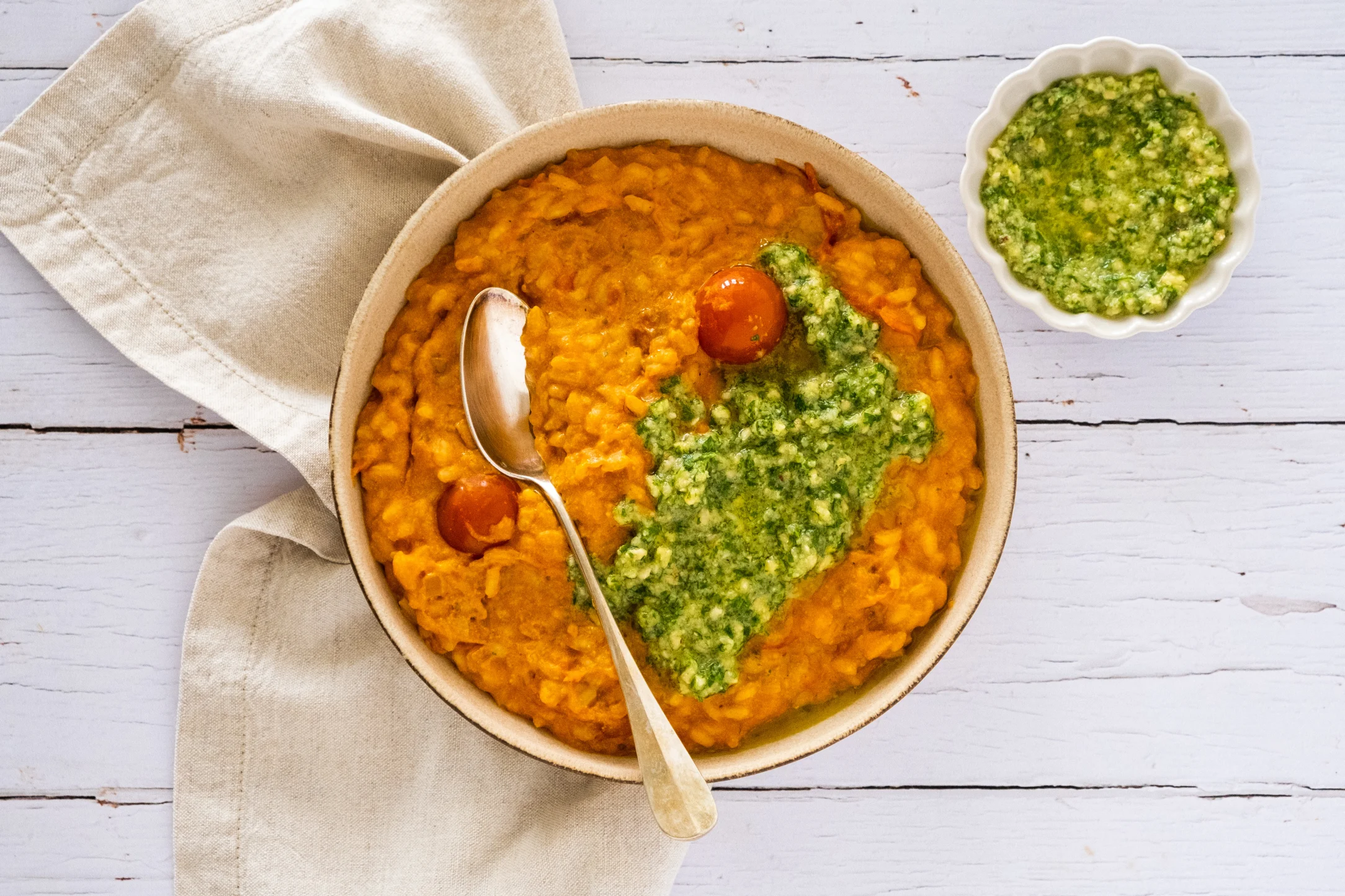Creamy Vegan Tomato Risotto with Hazelnut Gremolata