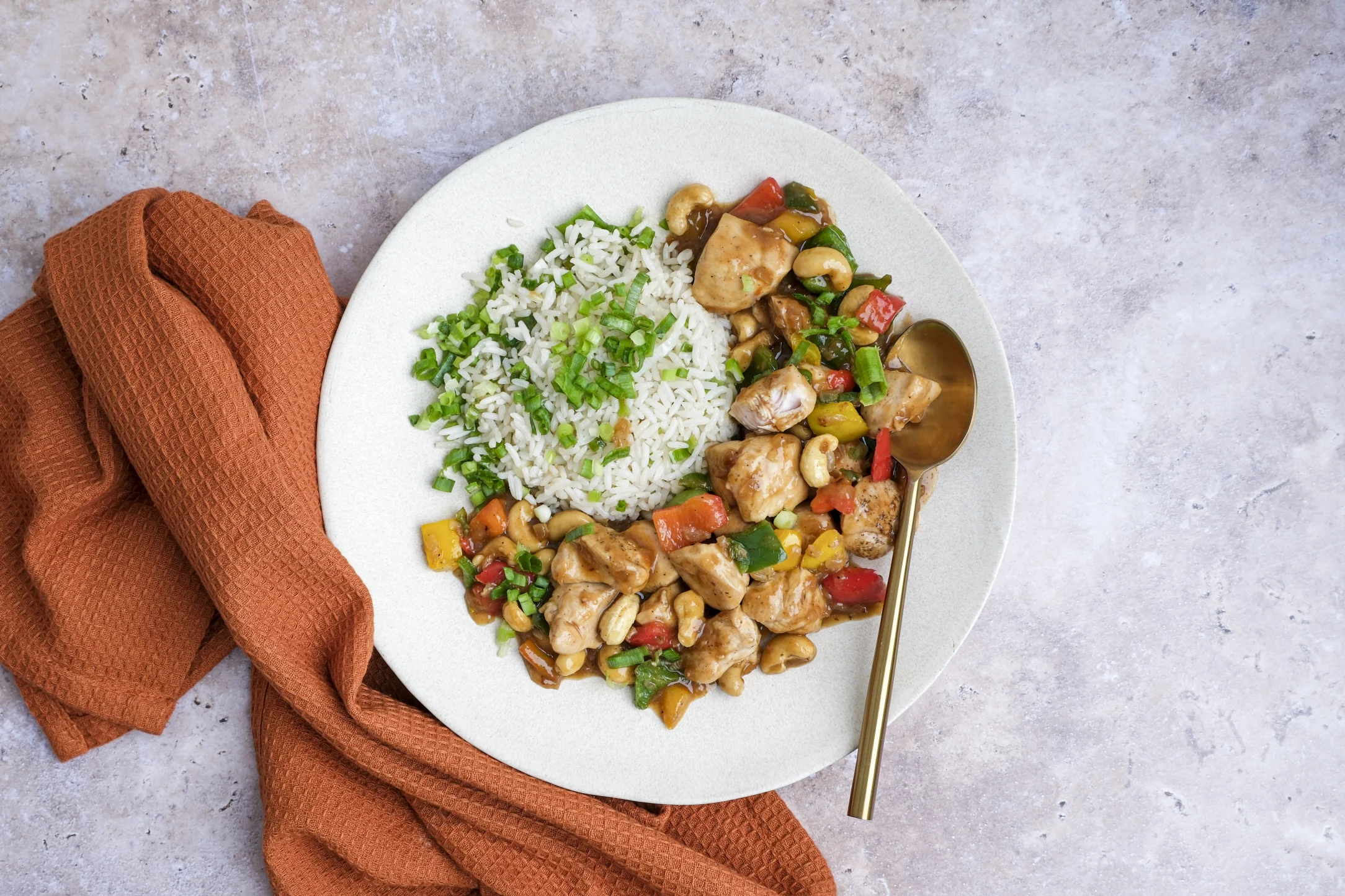 Express: Cashew Chicken Stir-Fry and Rice with Pre-prepped Ingredients