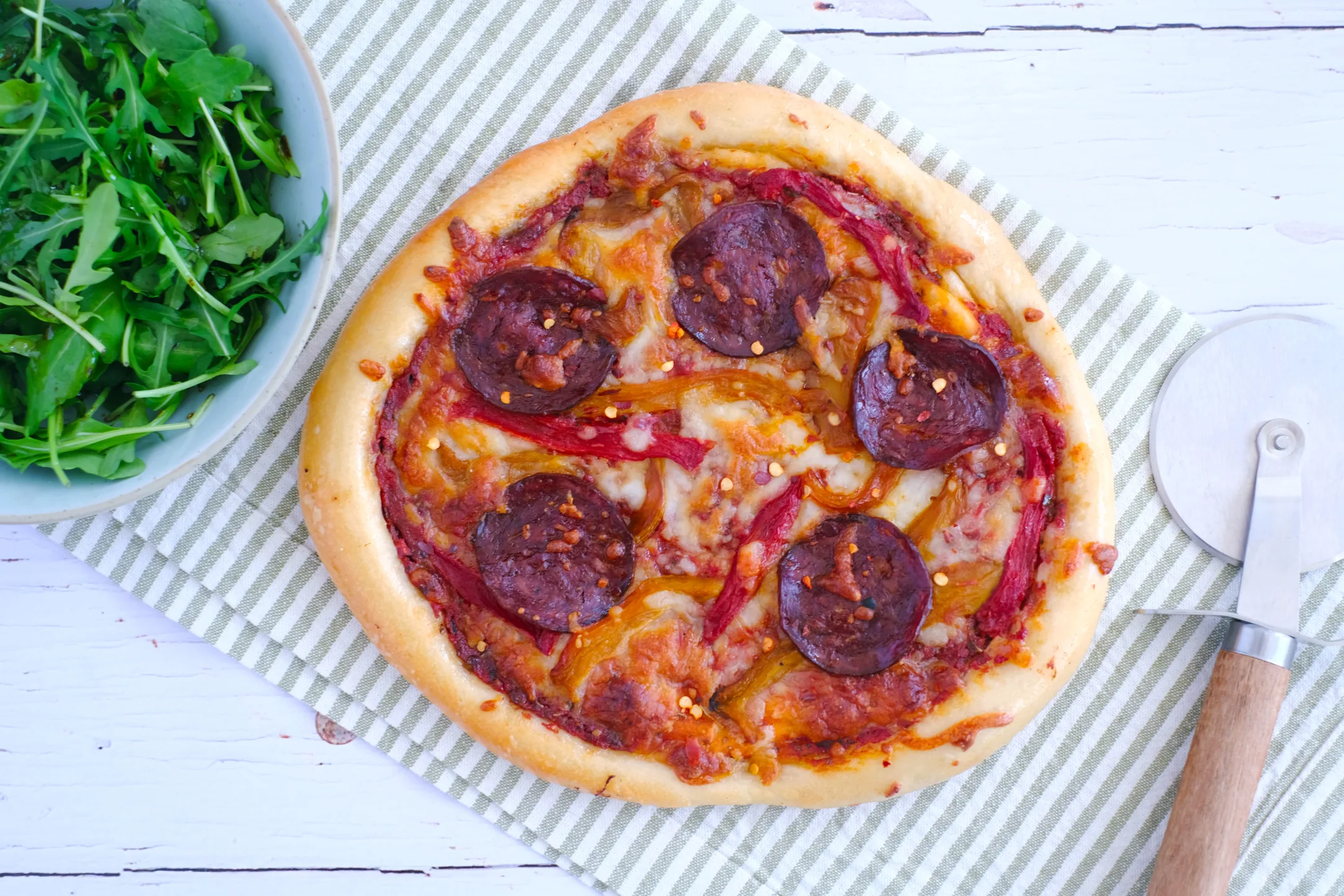 Pizza Diavola - Beef Chorizo and Roasted Peppers