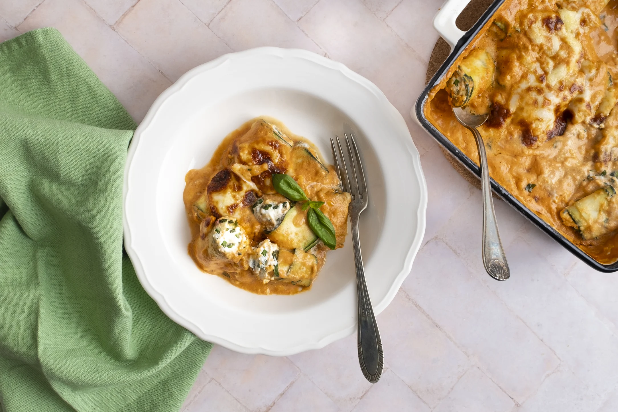 Zucchini Cannelloni Stuffed with Ricotta