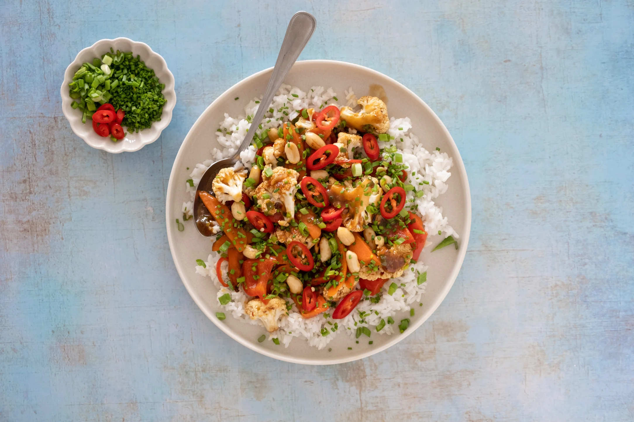 Spicy Cauliflower Kung Pao with Peanuts