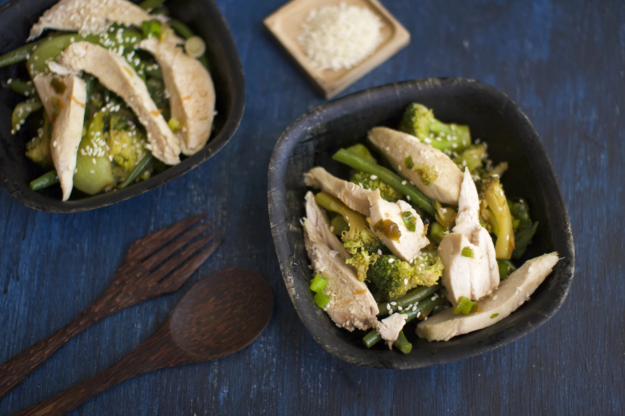Asian Poached Chicken with Pak Choi and Sesame Seeds