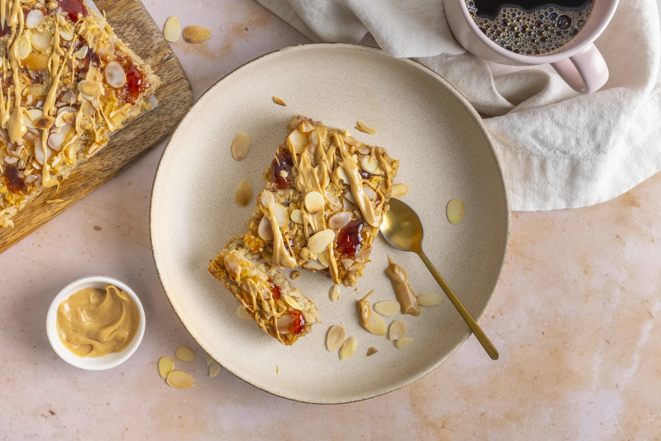 Baked Oats with Banana, Peanut Butter and Jam