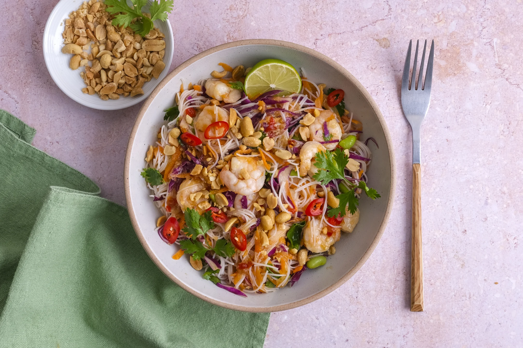 Crunchy Prawn Noodle Salad with Peanuts