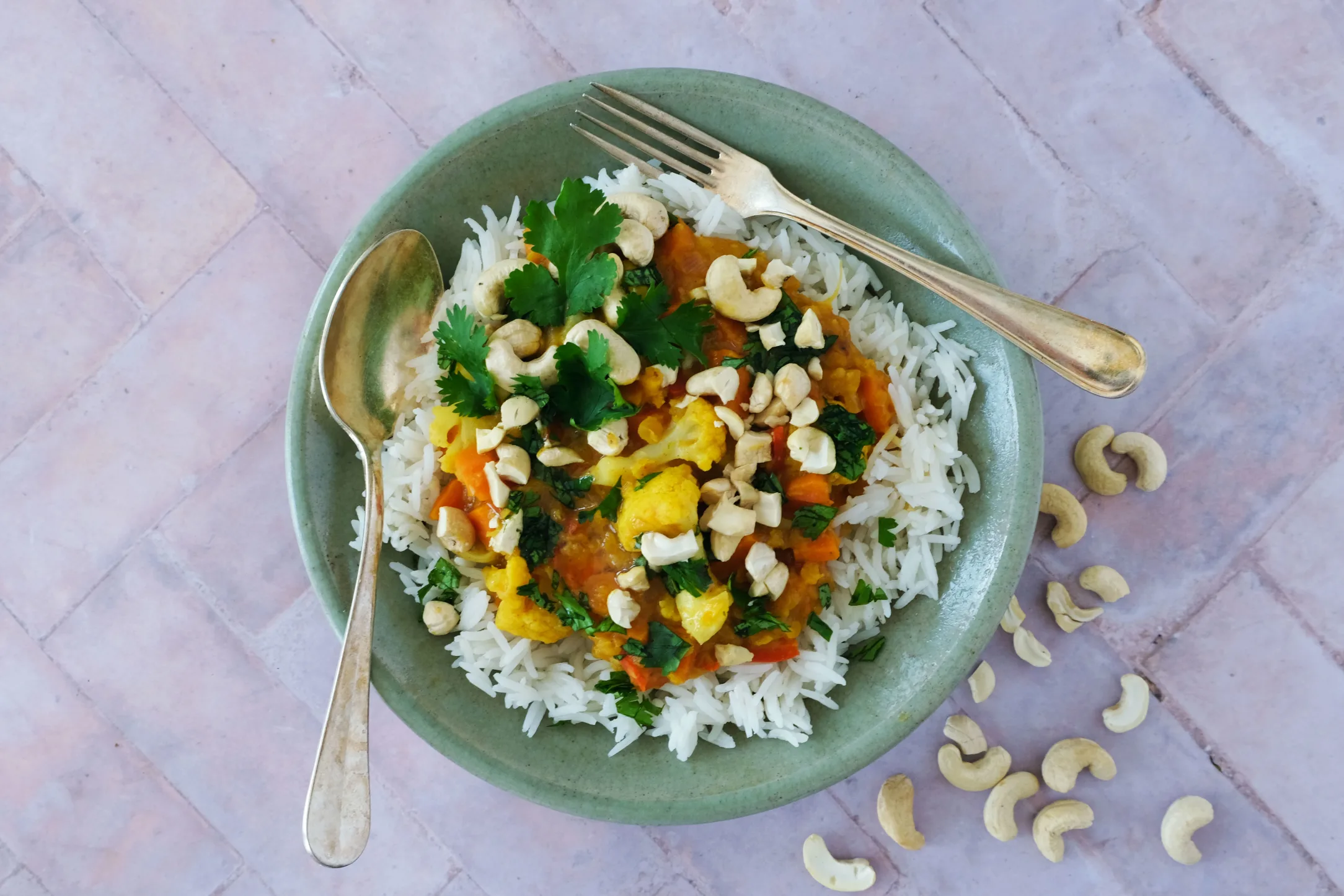 Sri Lankan Lentil and Vegetable Curry with Basmati Rice