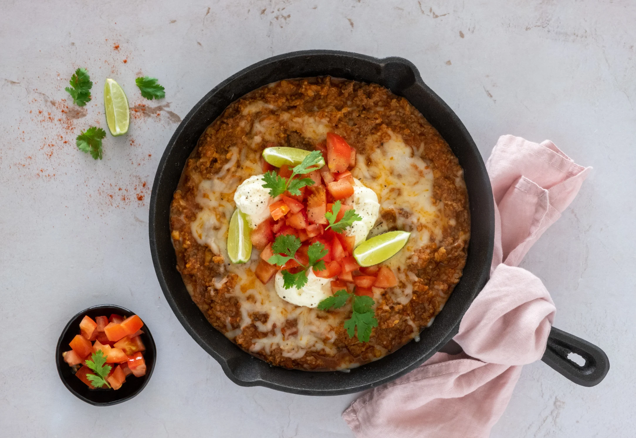 Mexican Cheesy Beef Skillet with Cauliflower Rice
