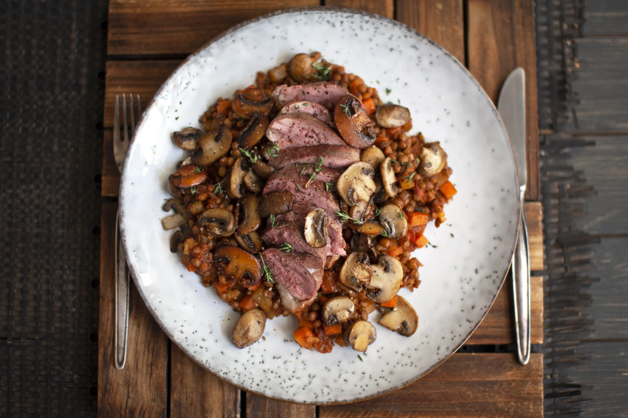Seared Duck Breast with Lentil Cassoulet