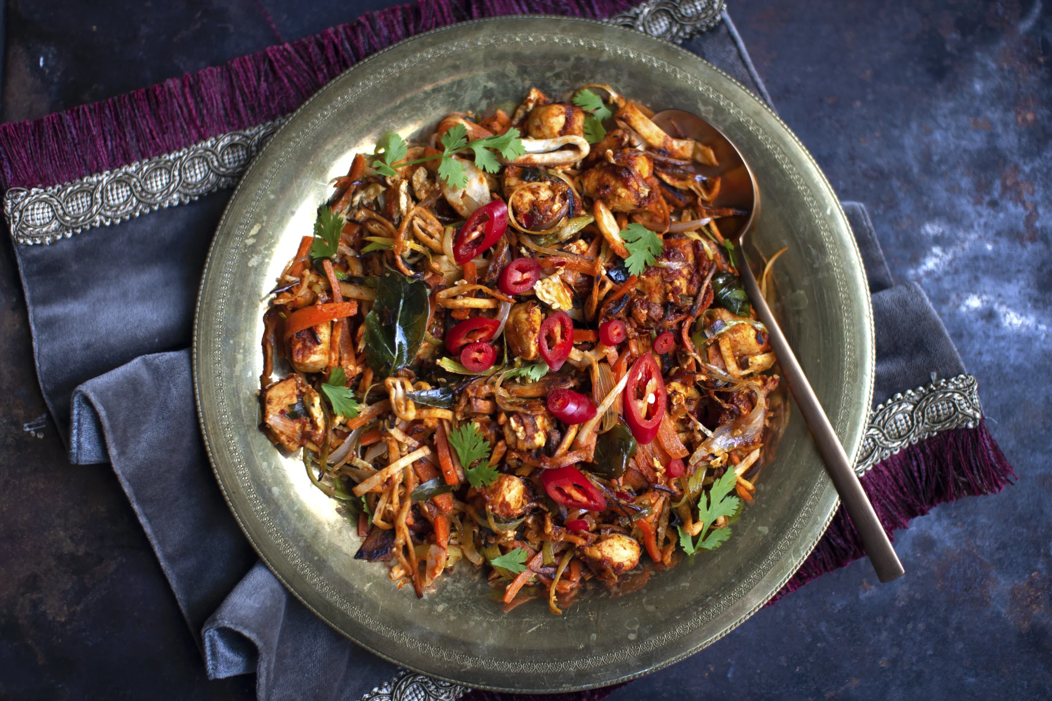 Spicy Sri Lankan Chicken Kottu Roti