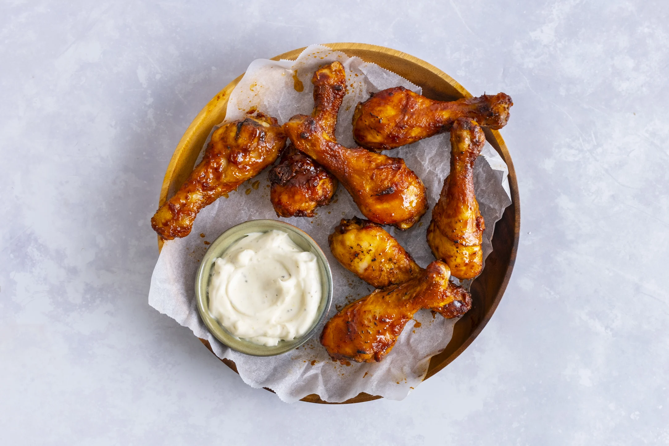 Sticky Chipotle Chicken Drumsticks with Ranch-style Dip