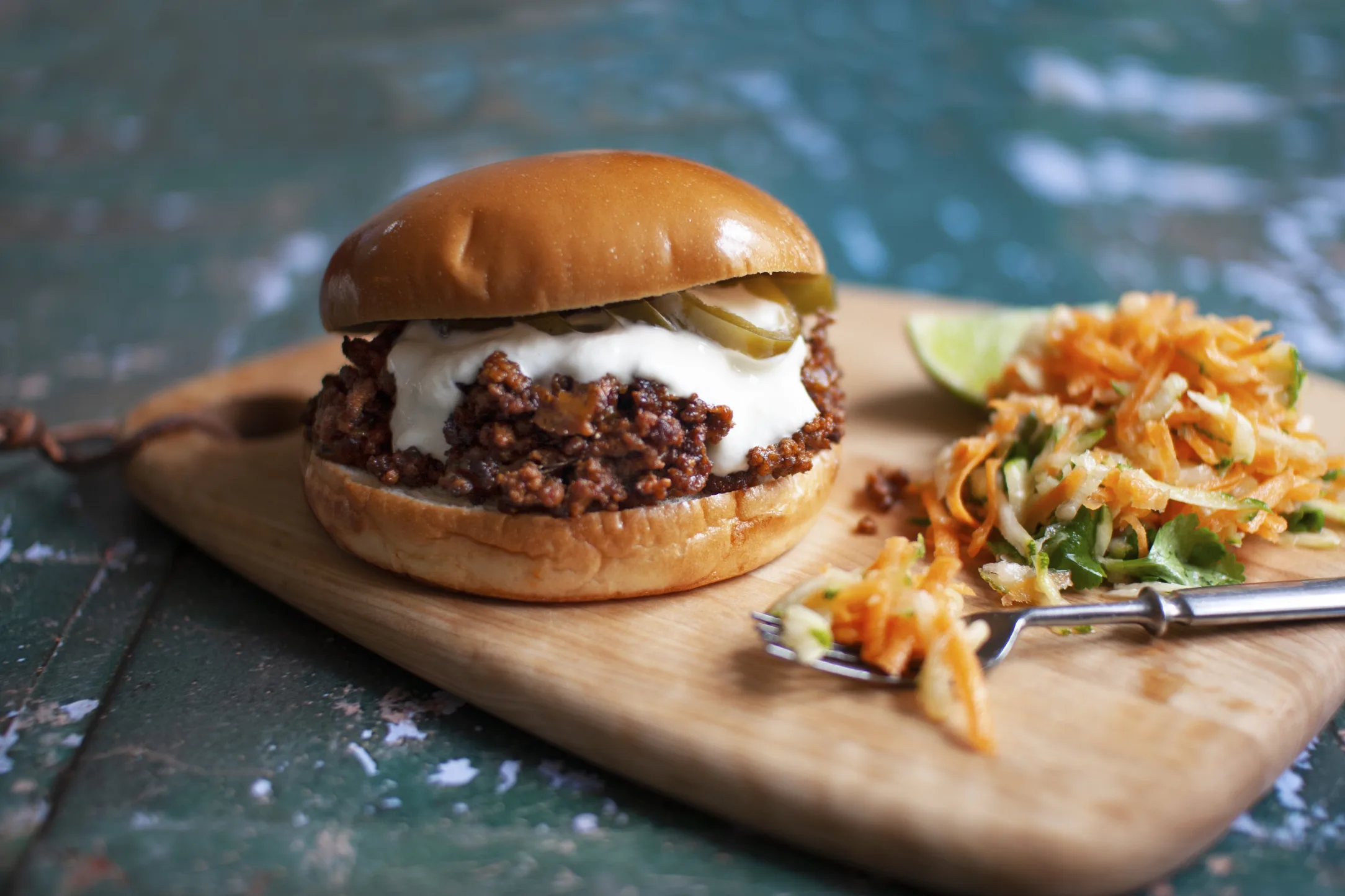 Tex-Mex Sloppy Joes with Grated Carrot Salad