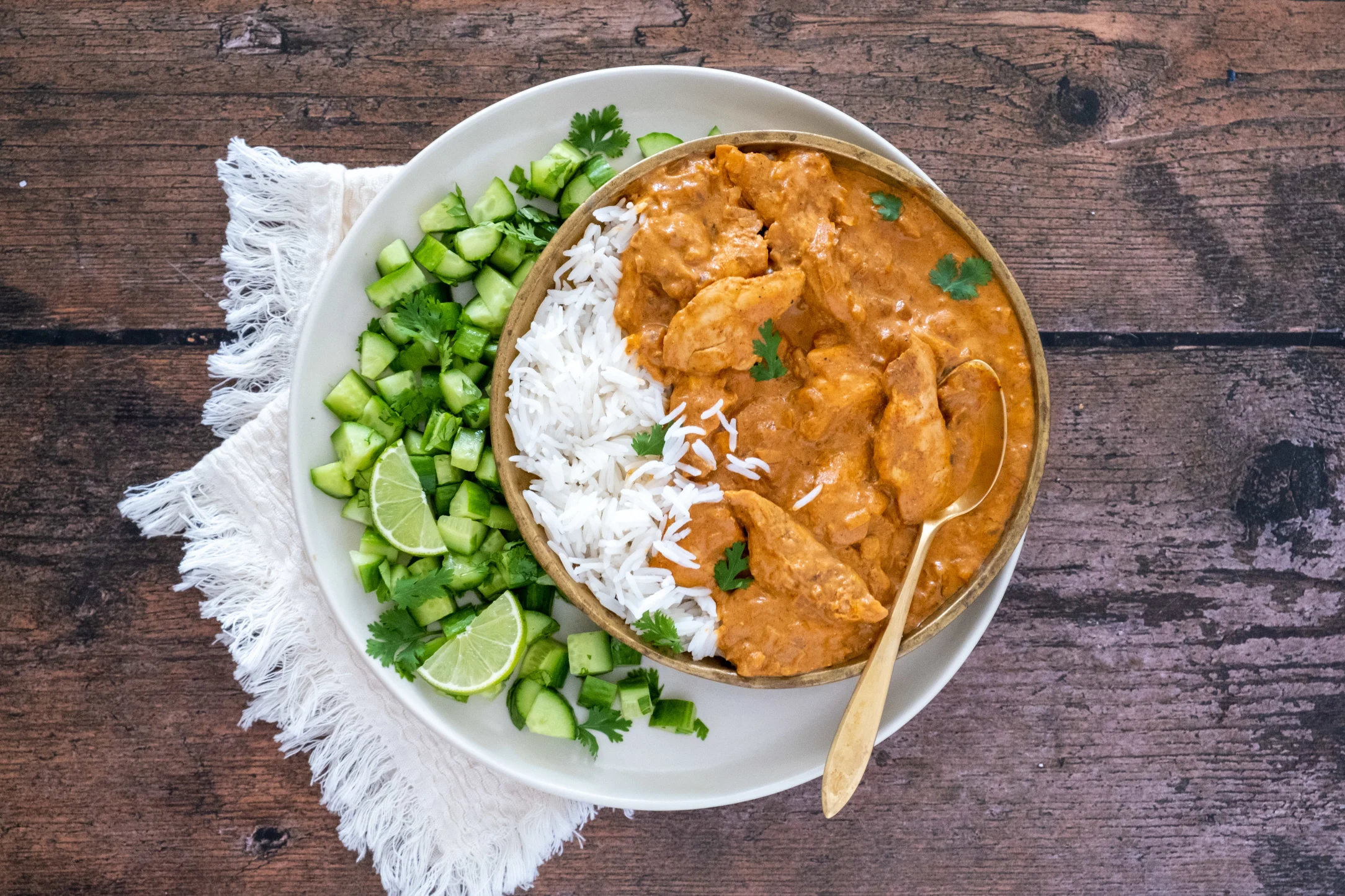 Chicken Tikka Masala with Cucumber Salad
