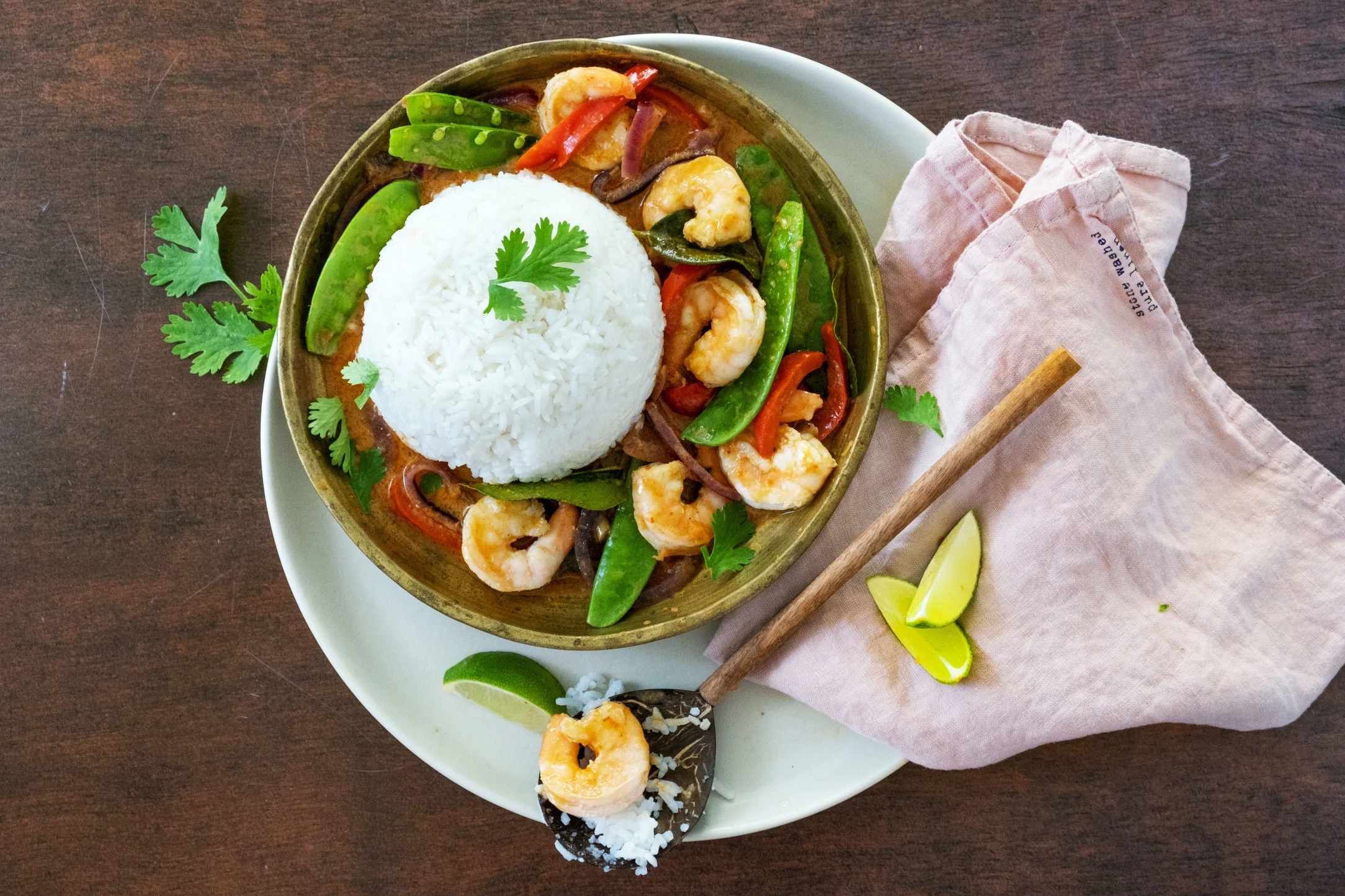 Thai Red Curry with Prawns and Jasmine Rice