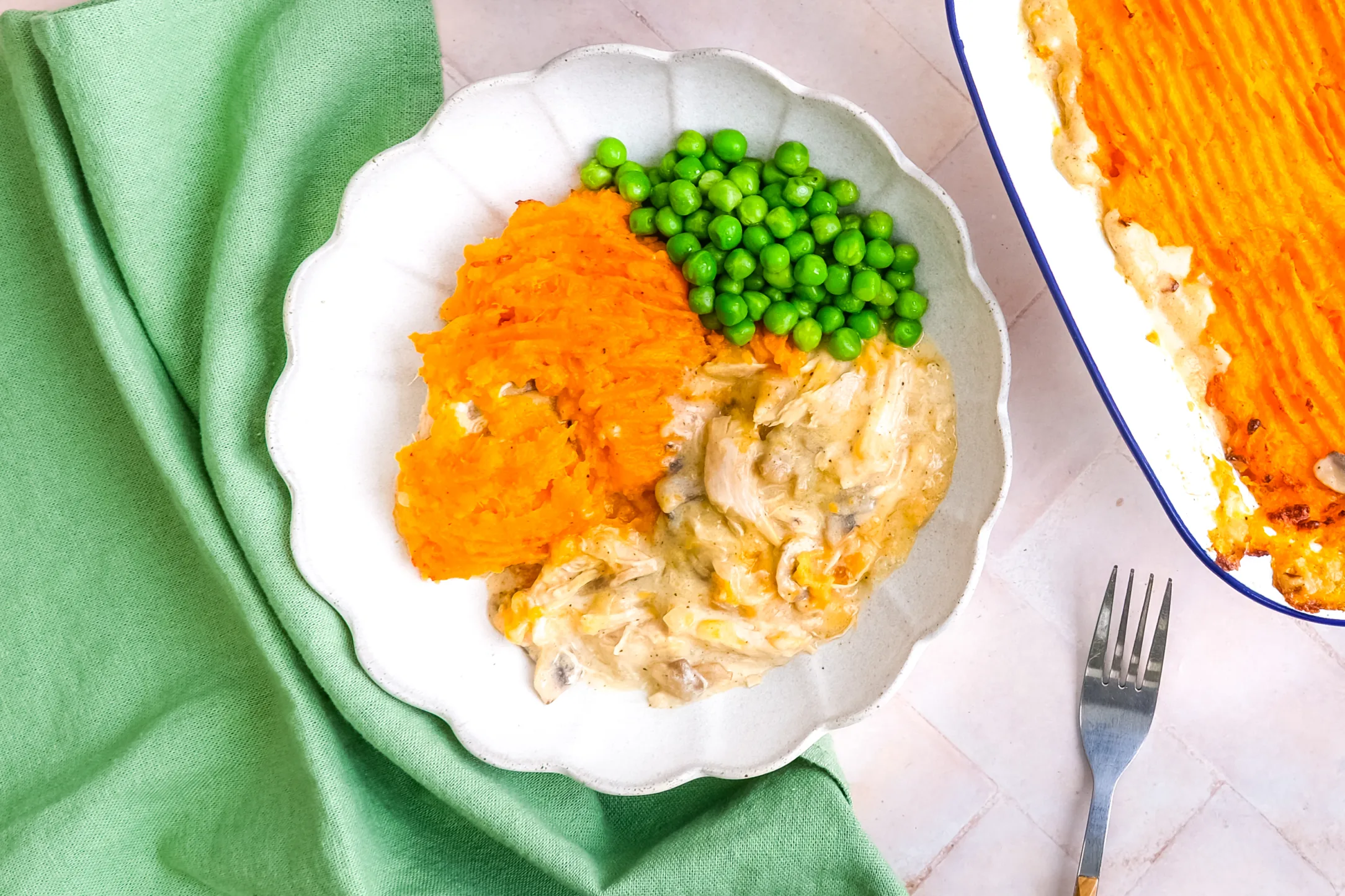 Sweet Potato Topped Chicken & Mushroom Pie