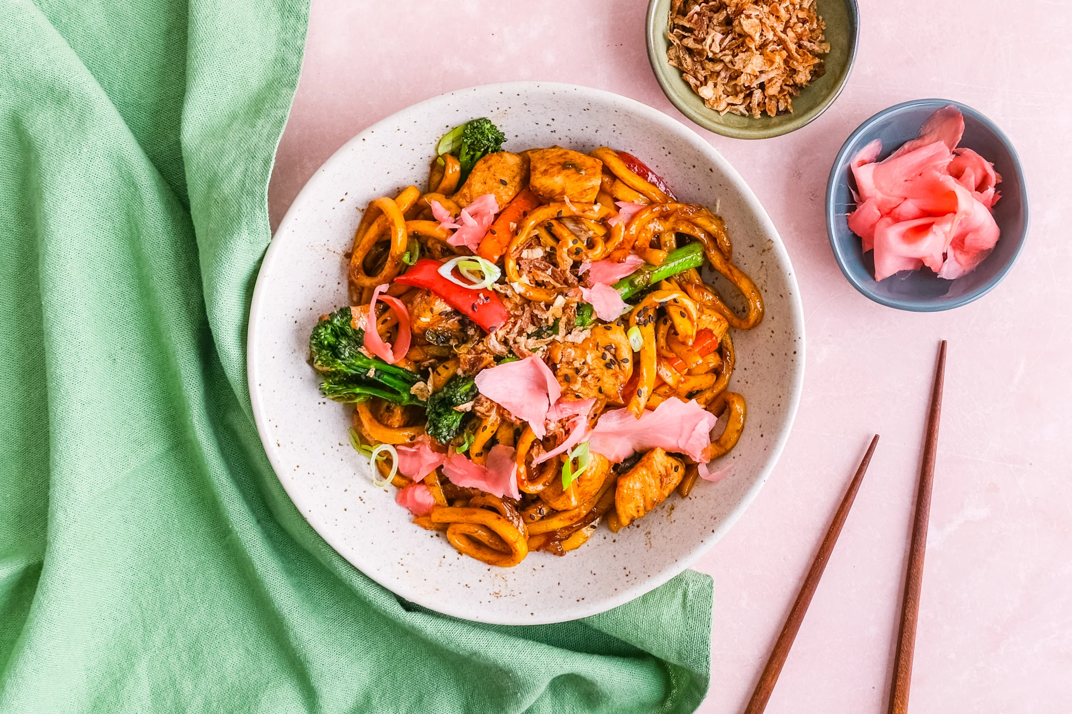 Ginger Chicken Udon Noodles