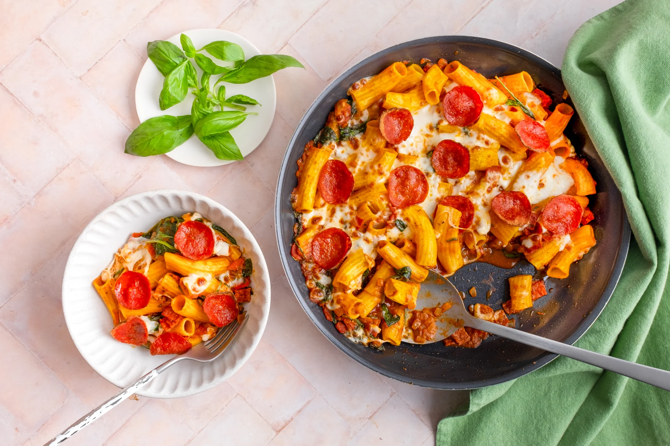 Express: Pepperoni Pizza Rigatoni with Pre-prepped Ingredients