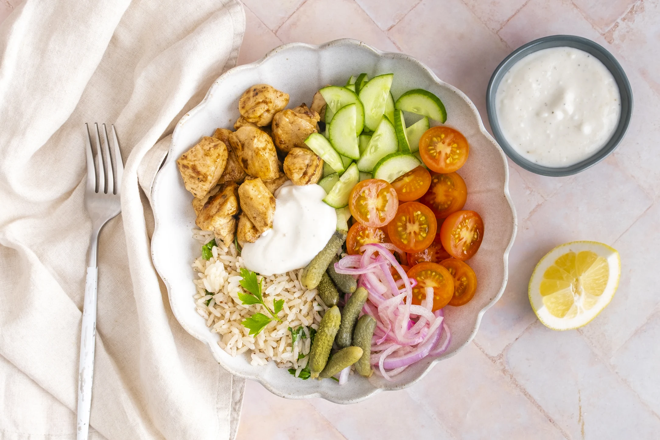 Express: Chicken Shawarma Rice Bowl with Pre-prepped Ingredients