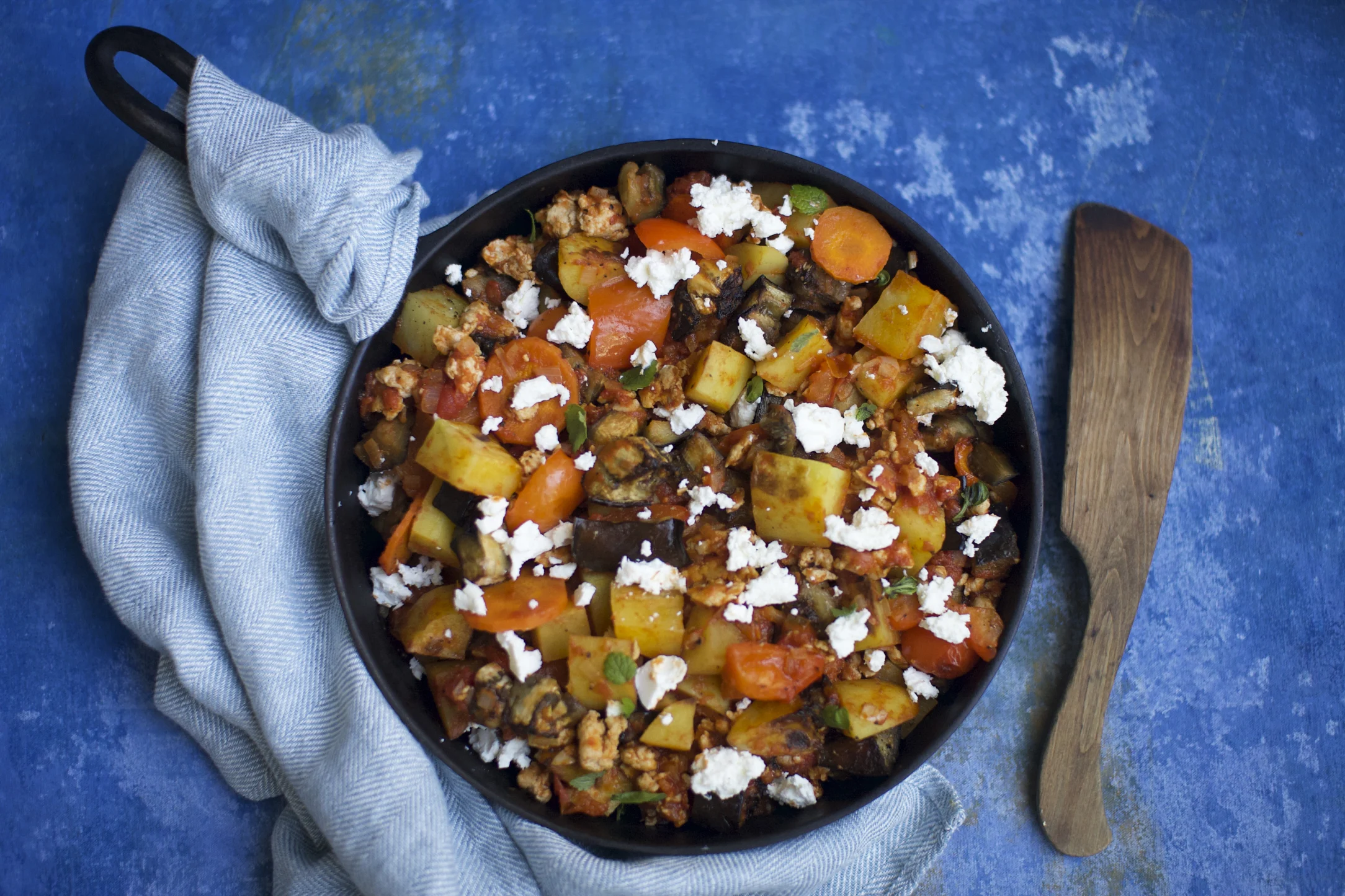 Chicken and Feta Pan with Roasted Potatoes and Vegetables