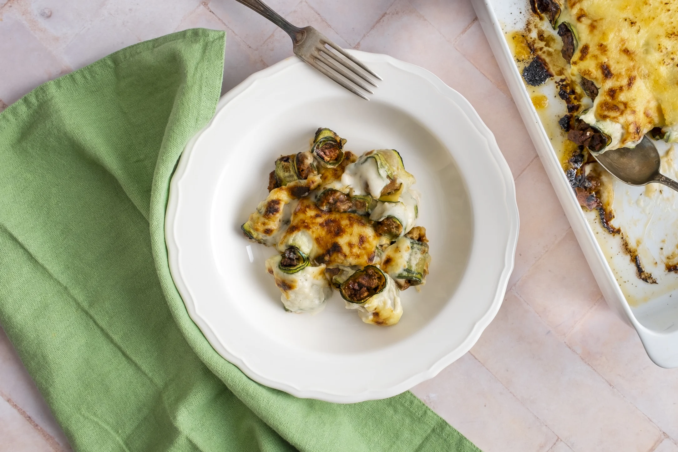 Zucchini Cannelloni Stuffed with Bolognese