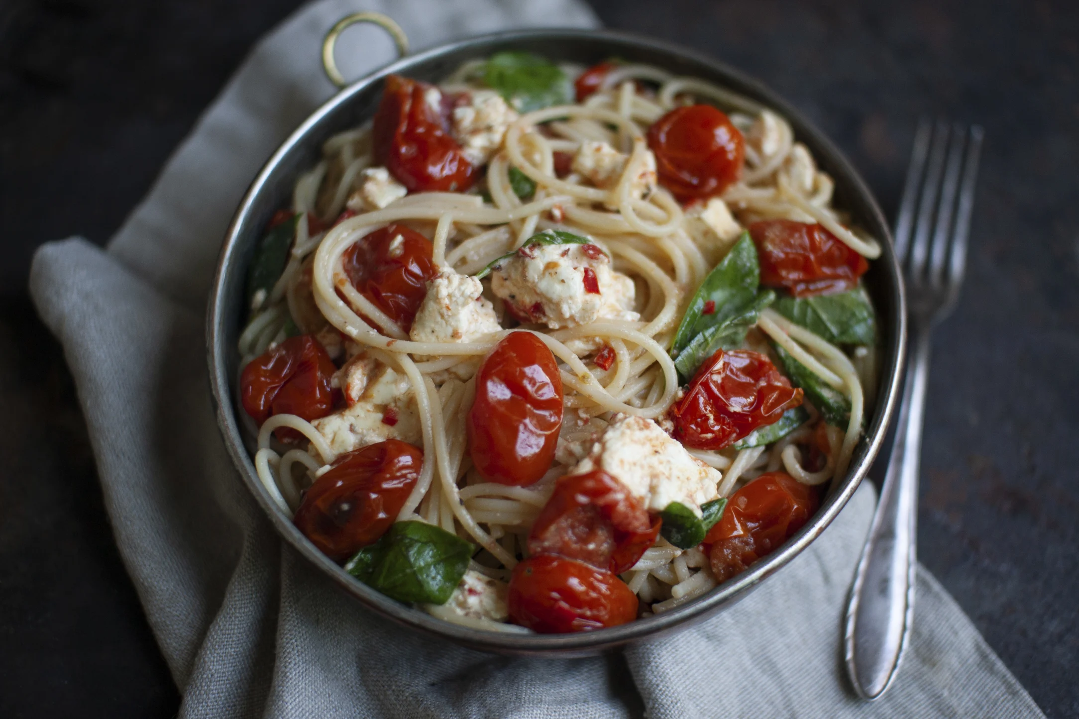 Baked Feta Spaghetti with Cherry Tomatoes