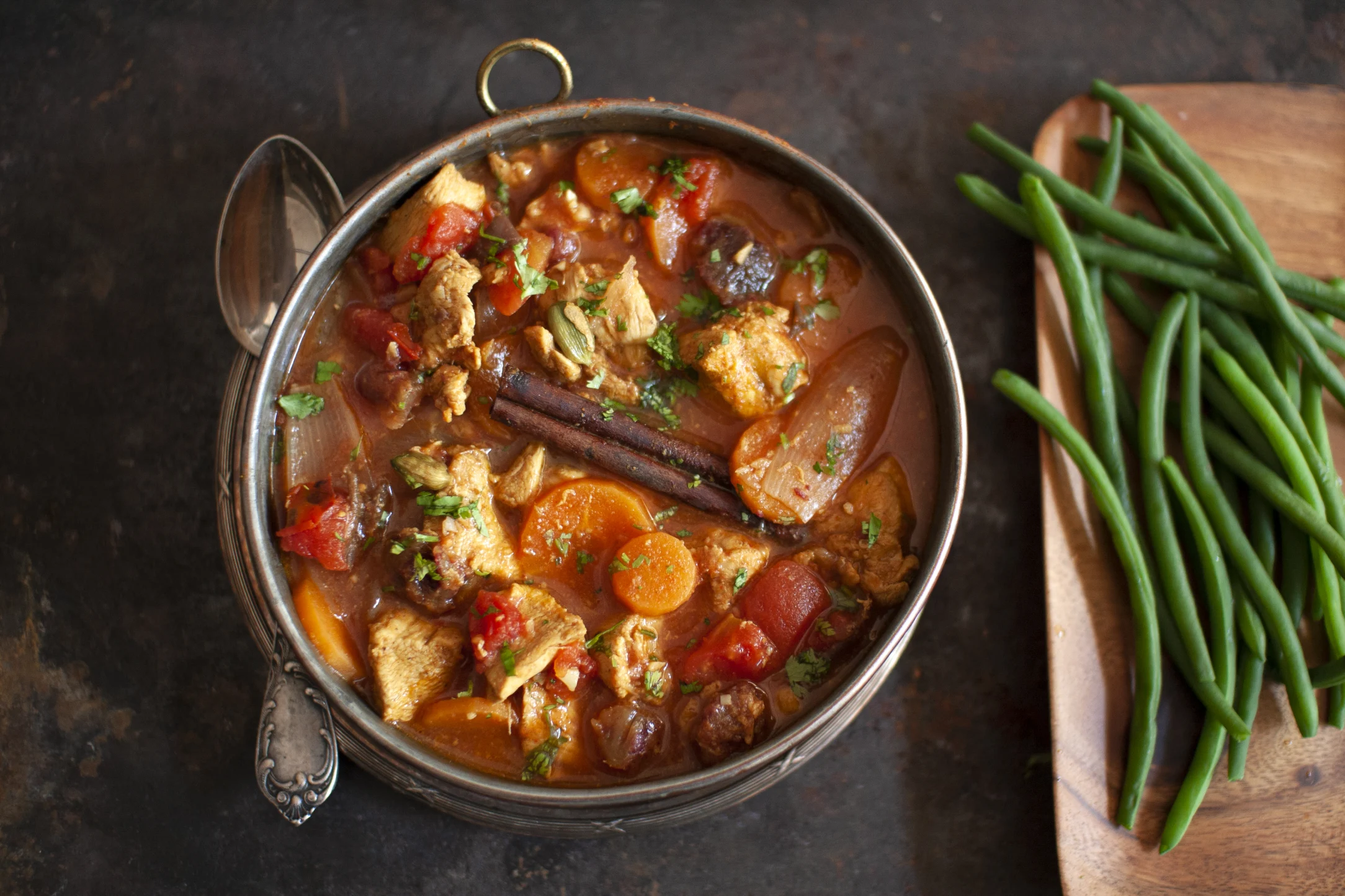 Moroccan Chicken and Date Stew with Green Beans