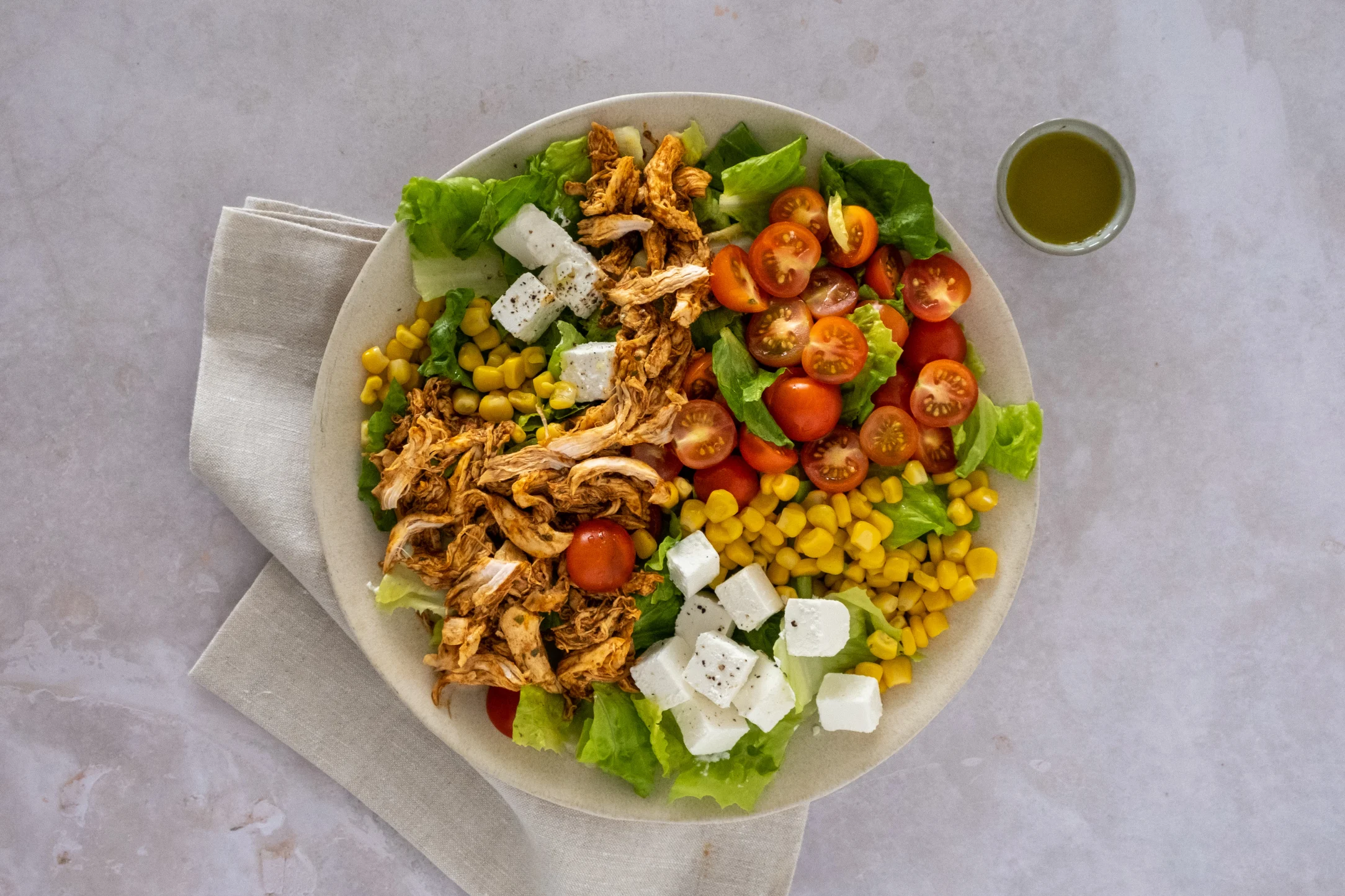Peri Peri Chicken Salad with Corn and Feta