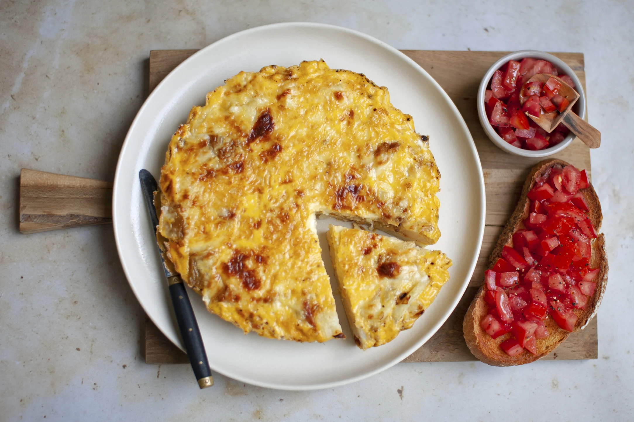 Spanish Potato Omelette with Tomato Bread