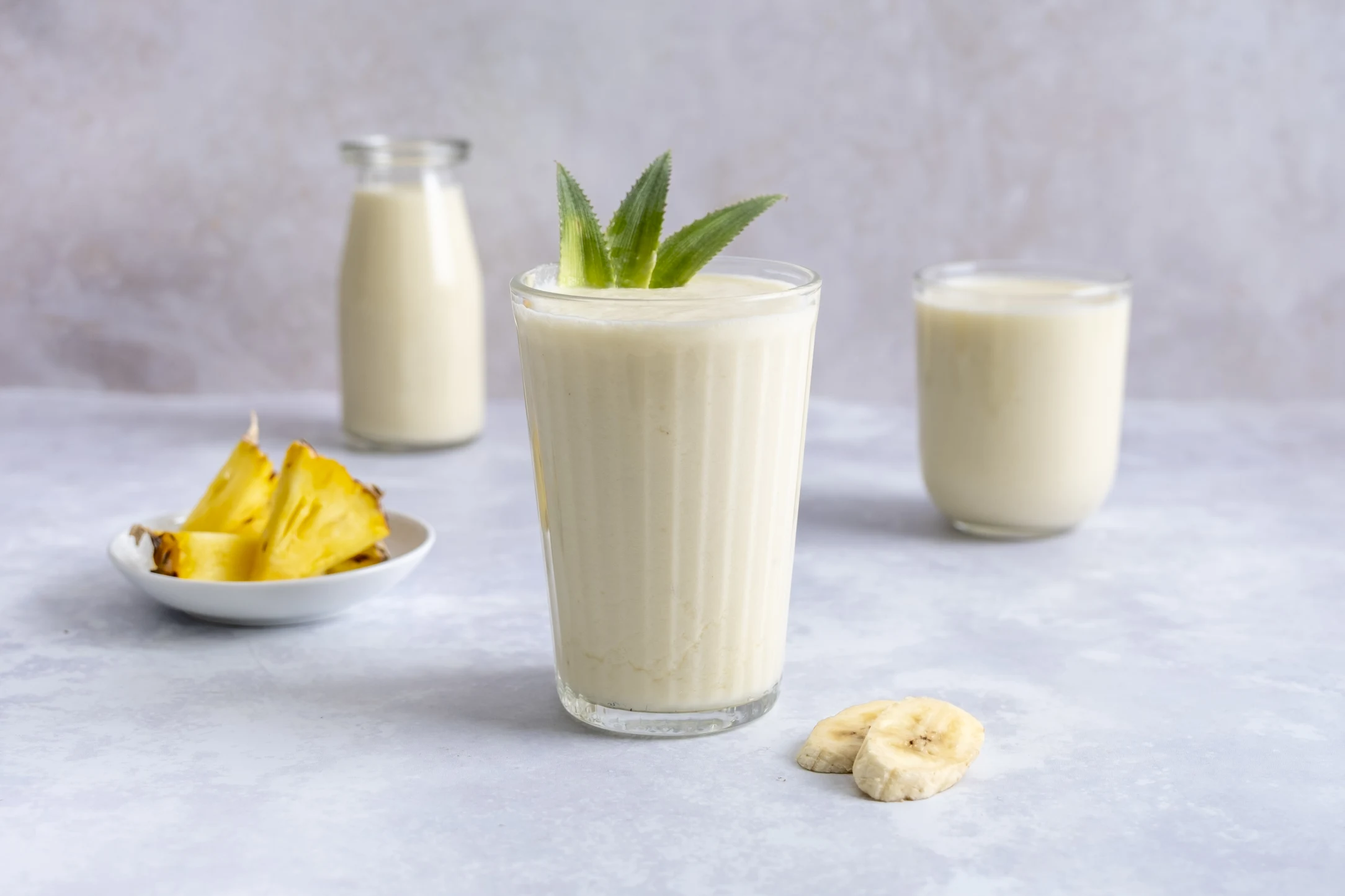 Tropical Smoothie with Coconut and Fresh Pineapple