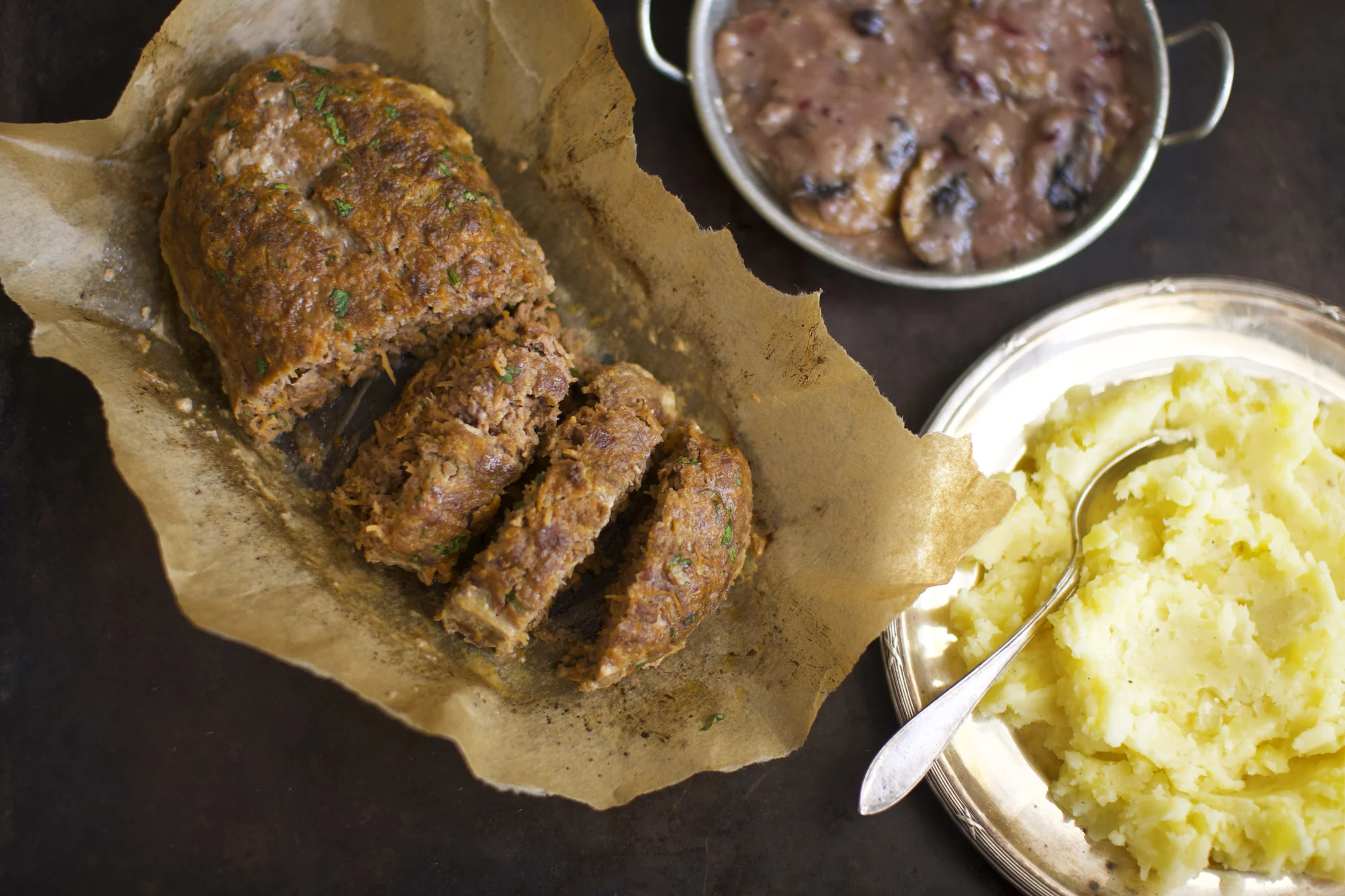 Rustic Meatloaf with Mash and Mushroom Gravy
