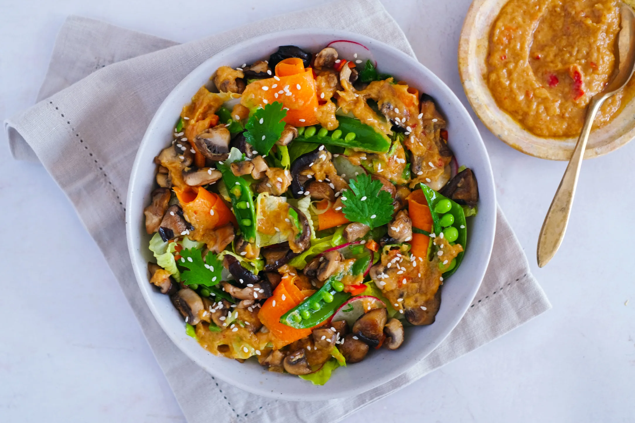 Mushroom Salad with Bang Bang Dressing