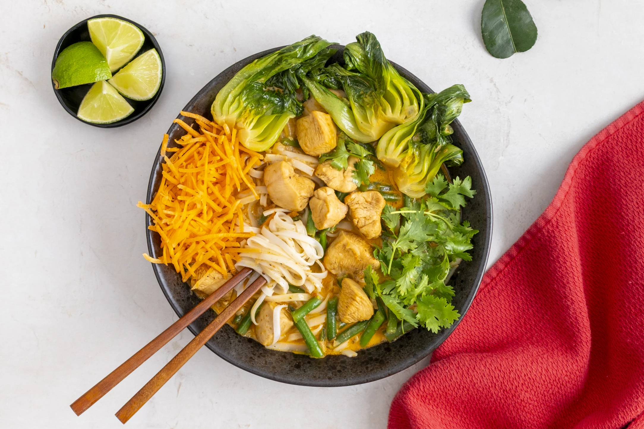 Express: Thai Red Curry Chicken Noodle Bowl with Pre-prepped Ingredients