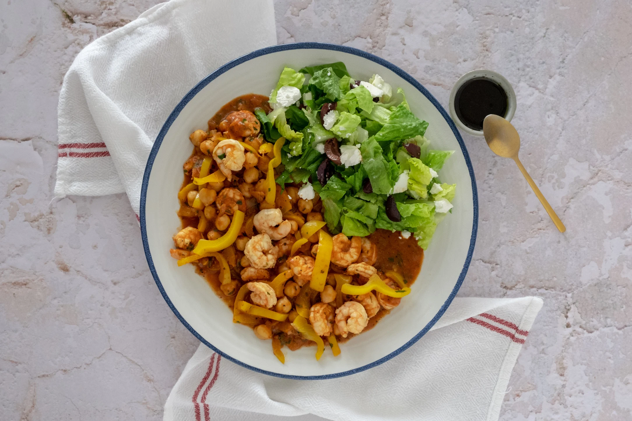 Mediterranean Prawns with Green Beans and Feta