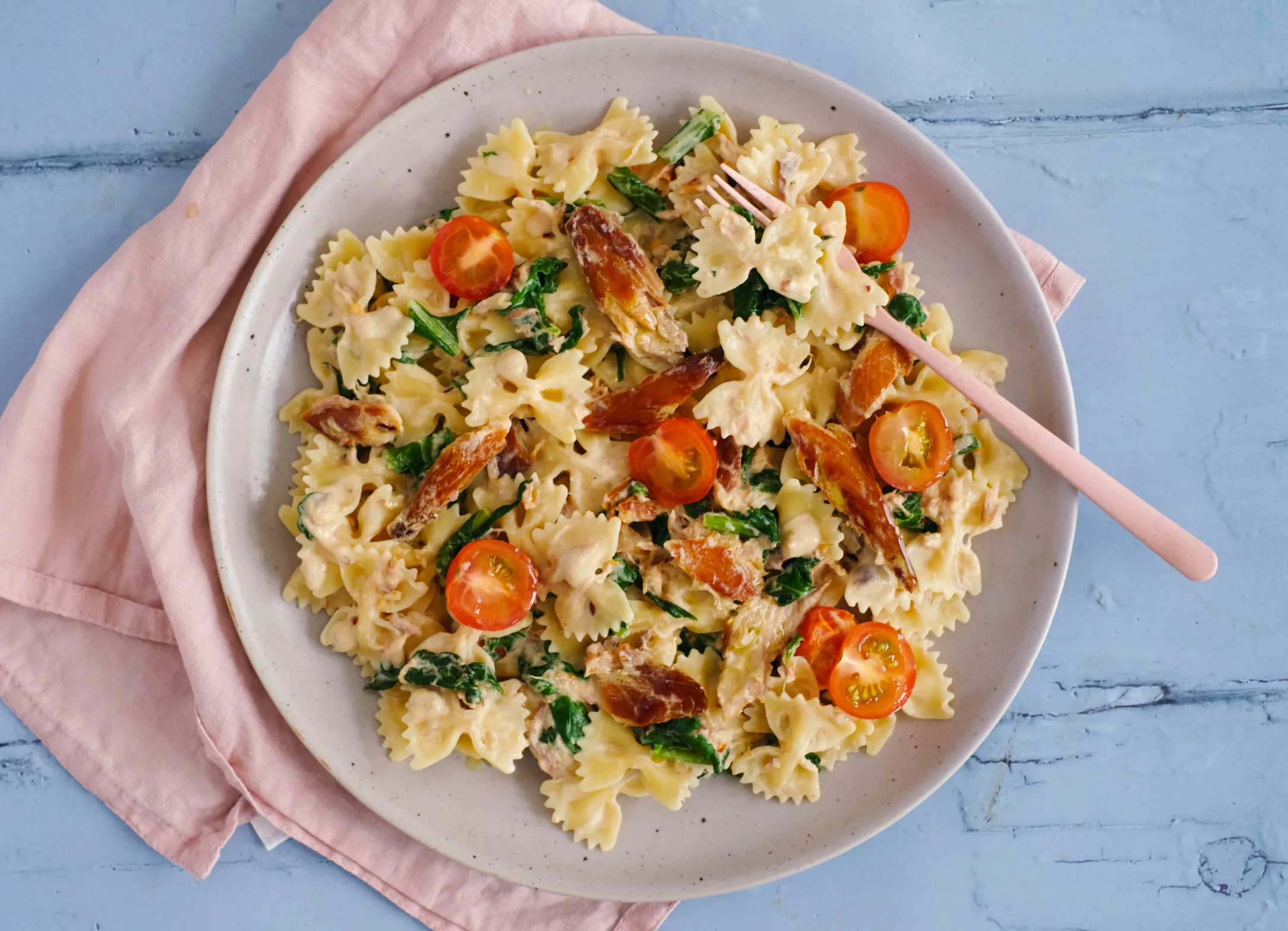 Creamy Smoked Mackerel Pasta