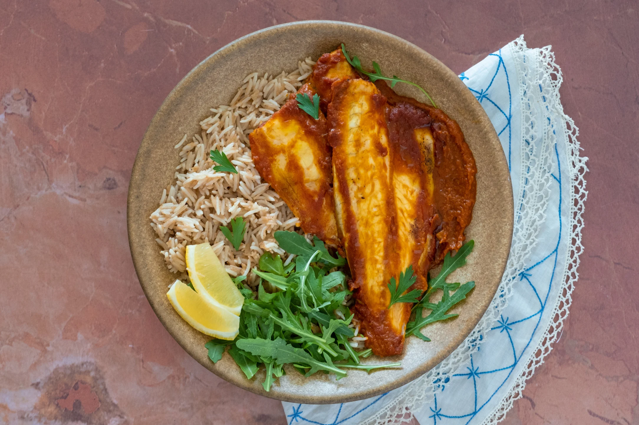 Masgouf - Iraqi Seabass with Vermicelli Rice