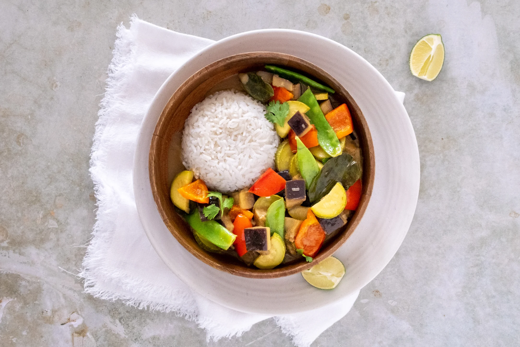 Vegetable Thai Green Curry with Jasmine Rice