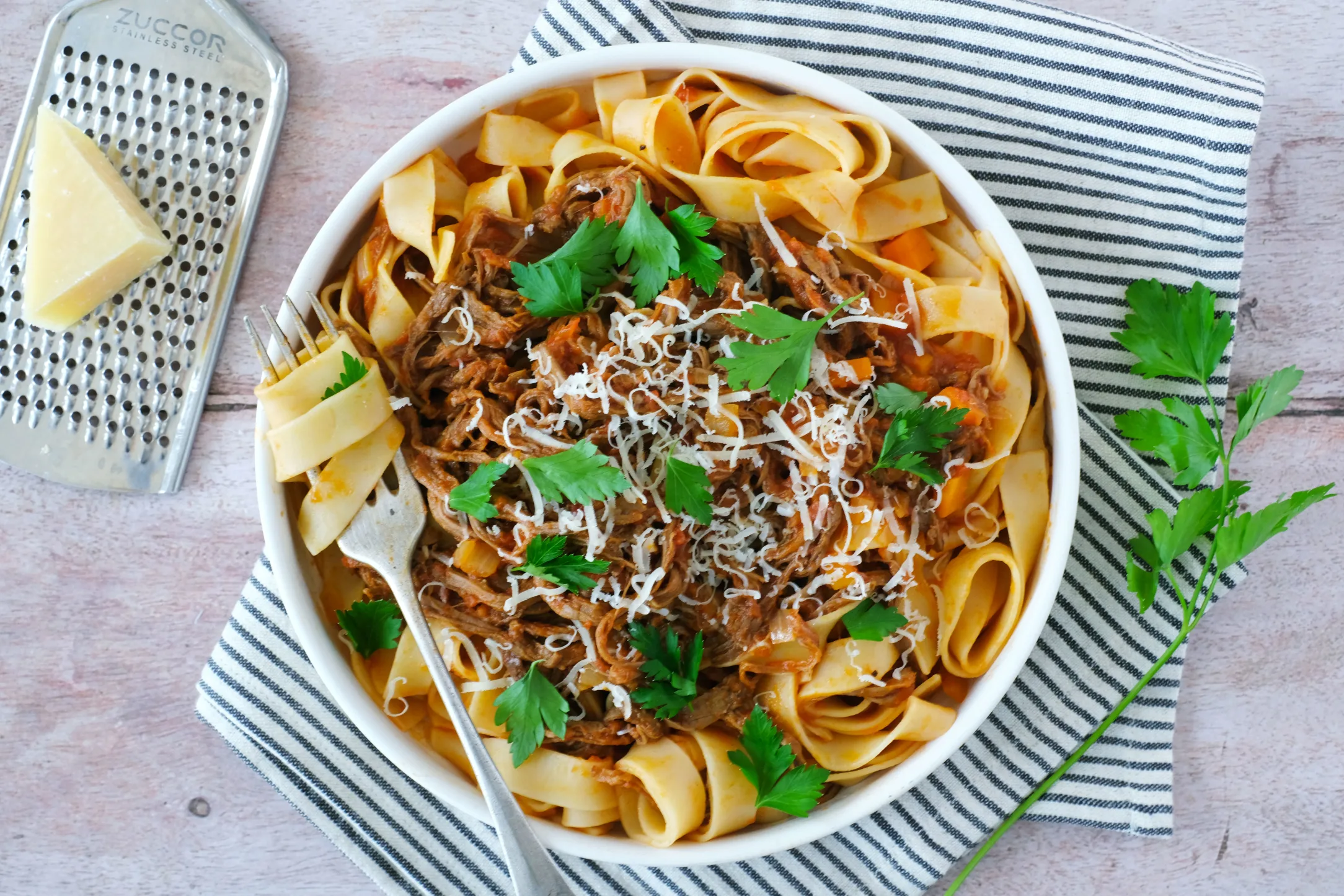 Pulled Beef Ragu with Fettuccine