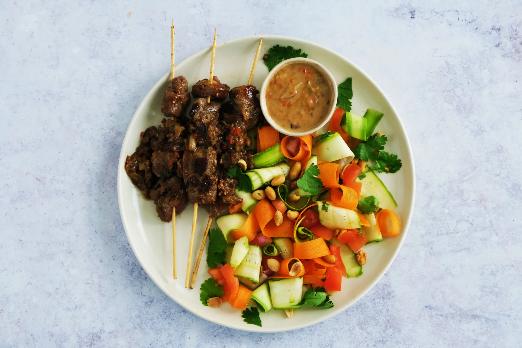 Beef Satay with Pickled Salad