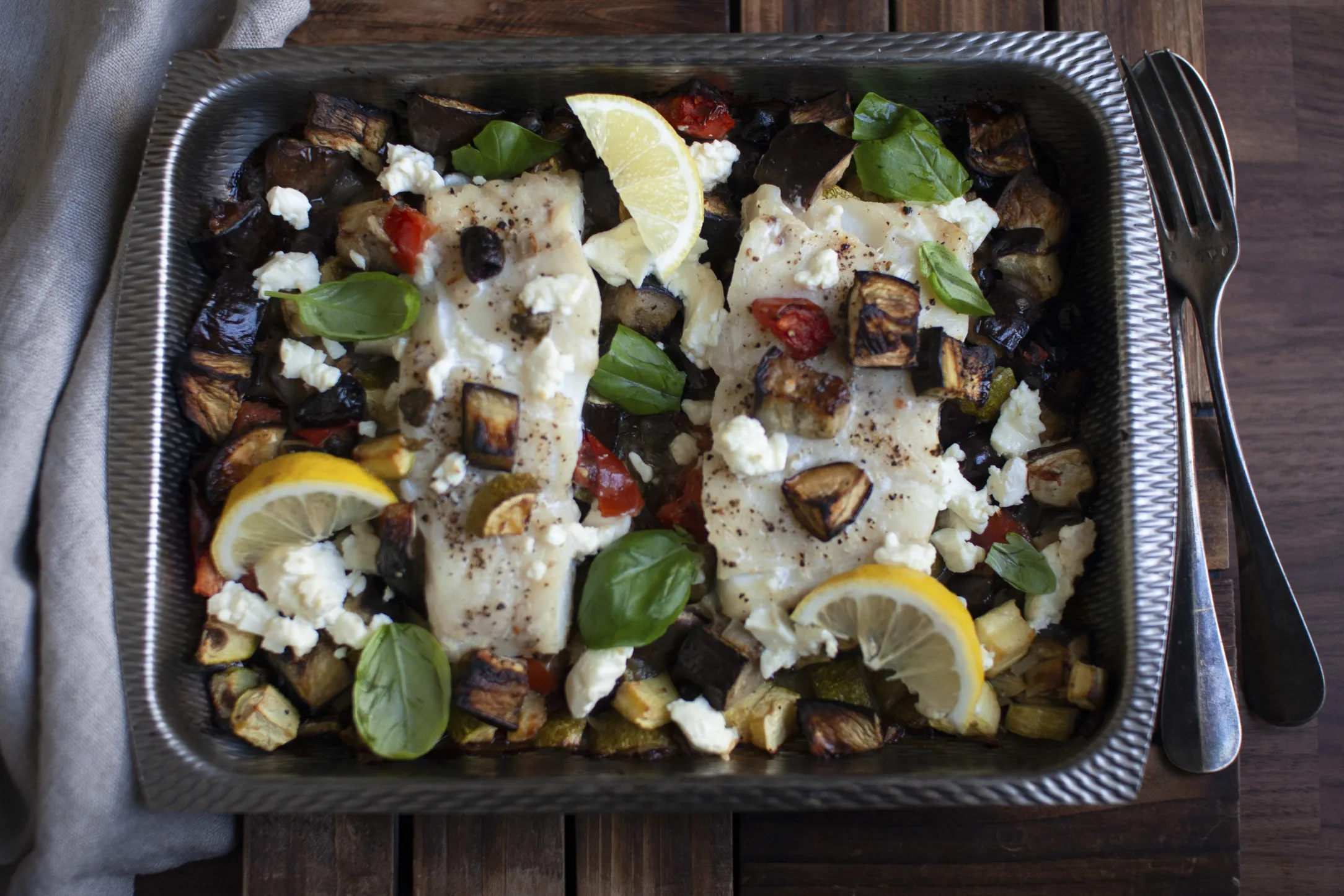 Mediterranean Cod Bake with Feta and Olives