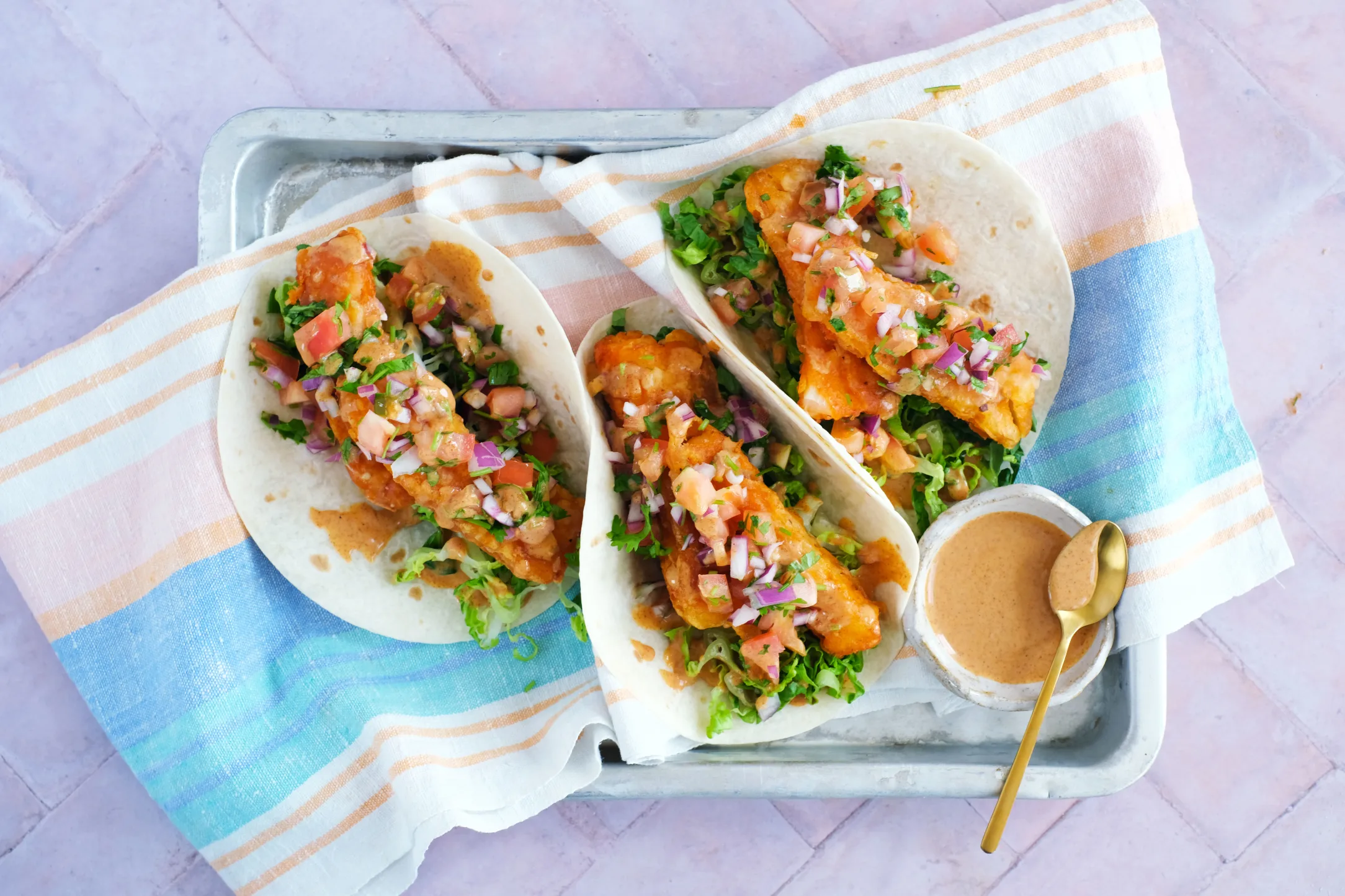 Crispy Baja Cod Tacos and Chipotle Mayo