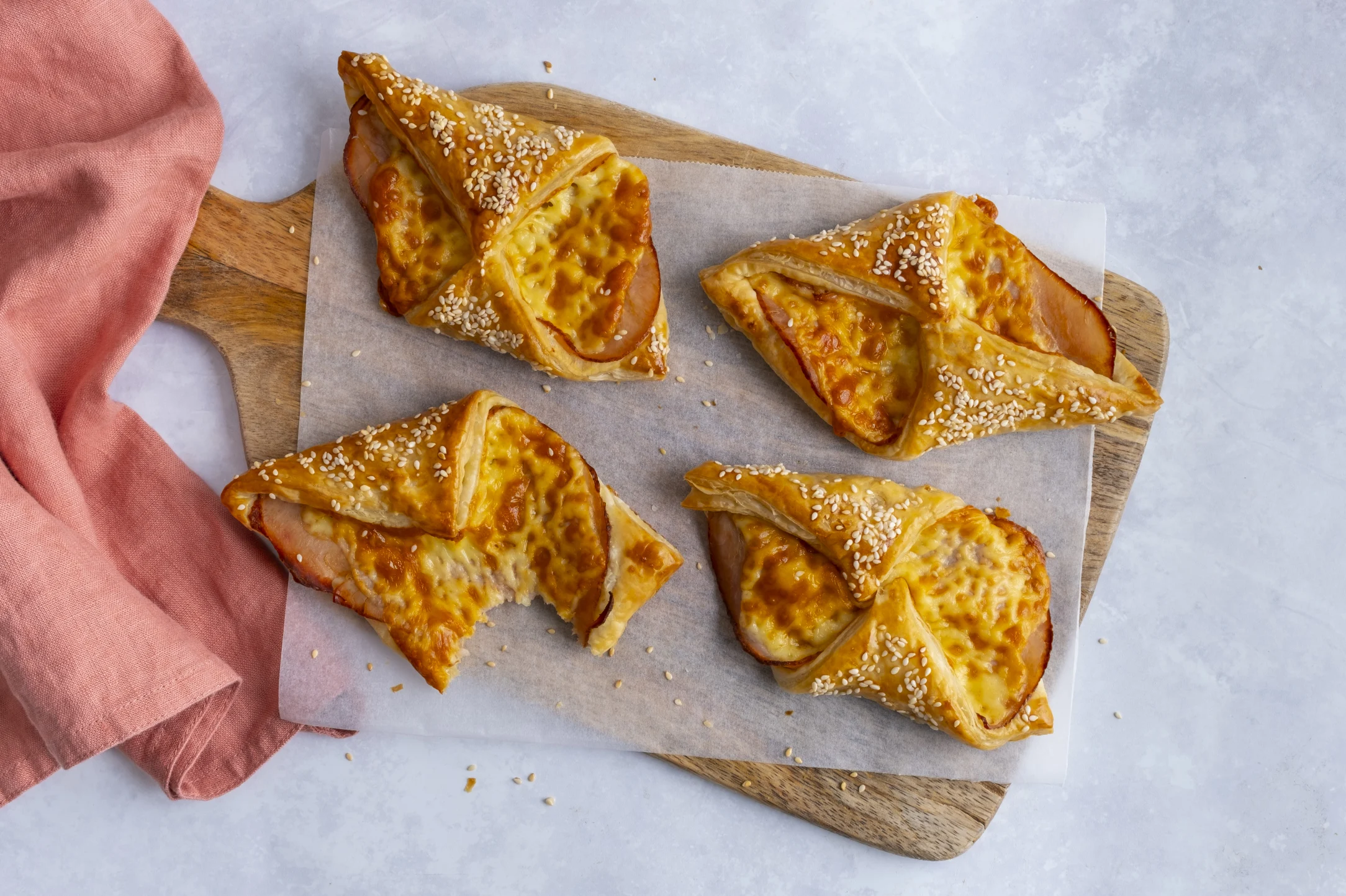 Turkey and Cheddar Cheese Puff Pastry Turnovers