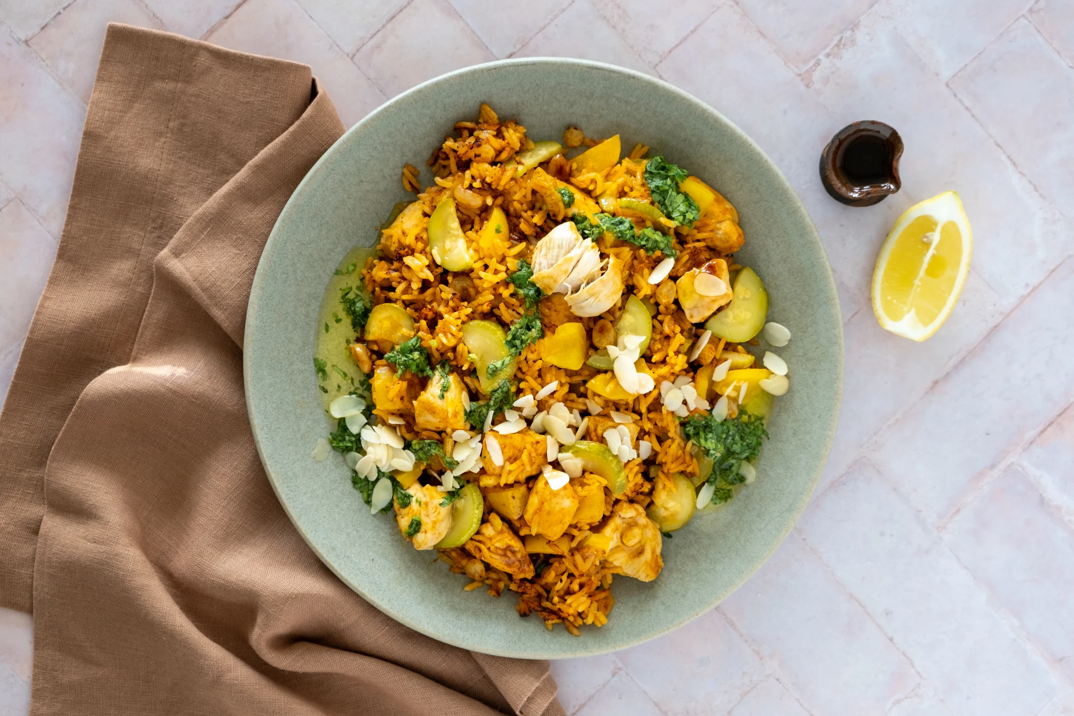 One-pan Spicy Moroccan Chicken and Rice Skillet