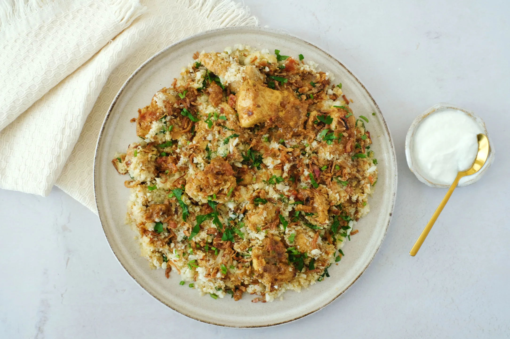 Low Carb Chicken Biryani with Cauliflower Rice