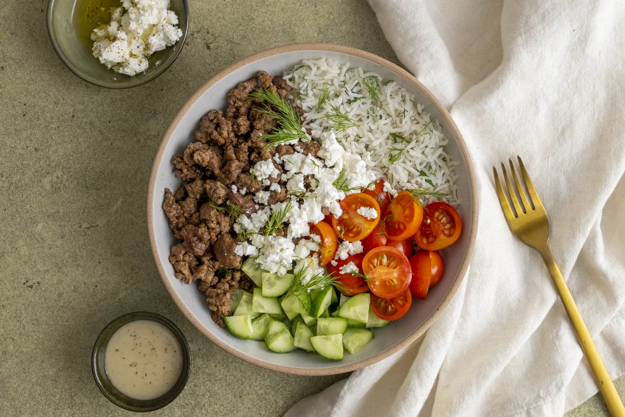 Express: Greek Lamb Gyros Bowl and Dill Rice with Pre-prepped Ingredients