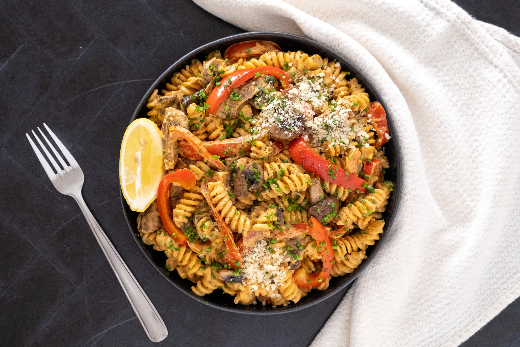 Creamy Cajun Mushroom Pasta with Peppers