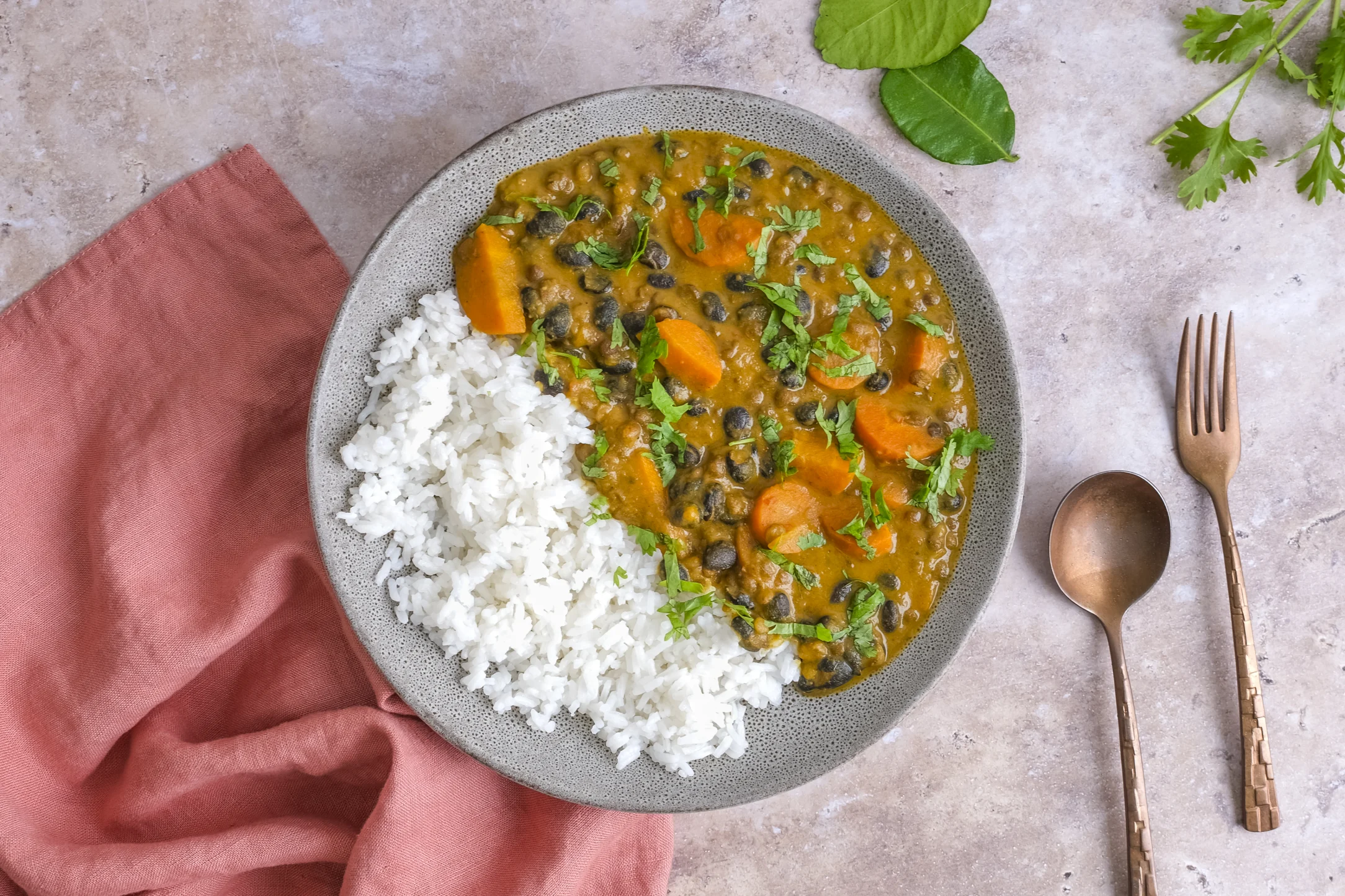 Indonesian-Style Curry with Lentils and Black Beans
