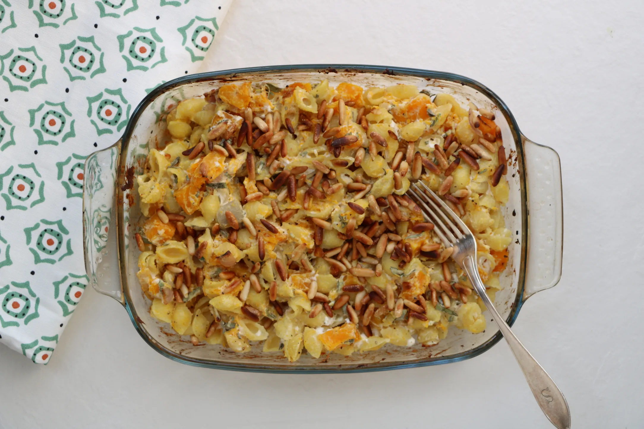 Baked Conchiglie Pasta with Roasted Pumpkin, Sage and Pine Nuts