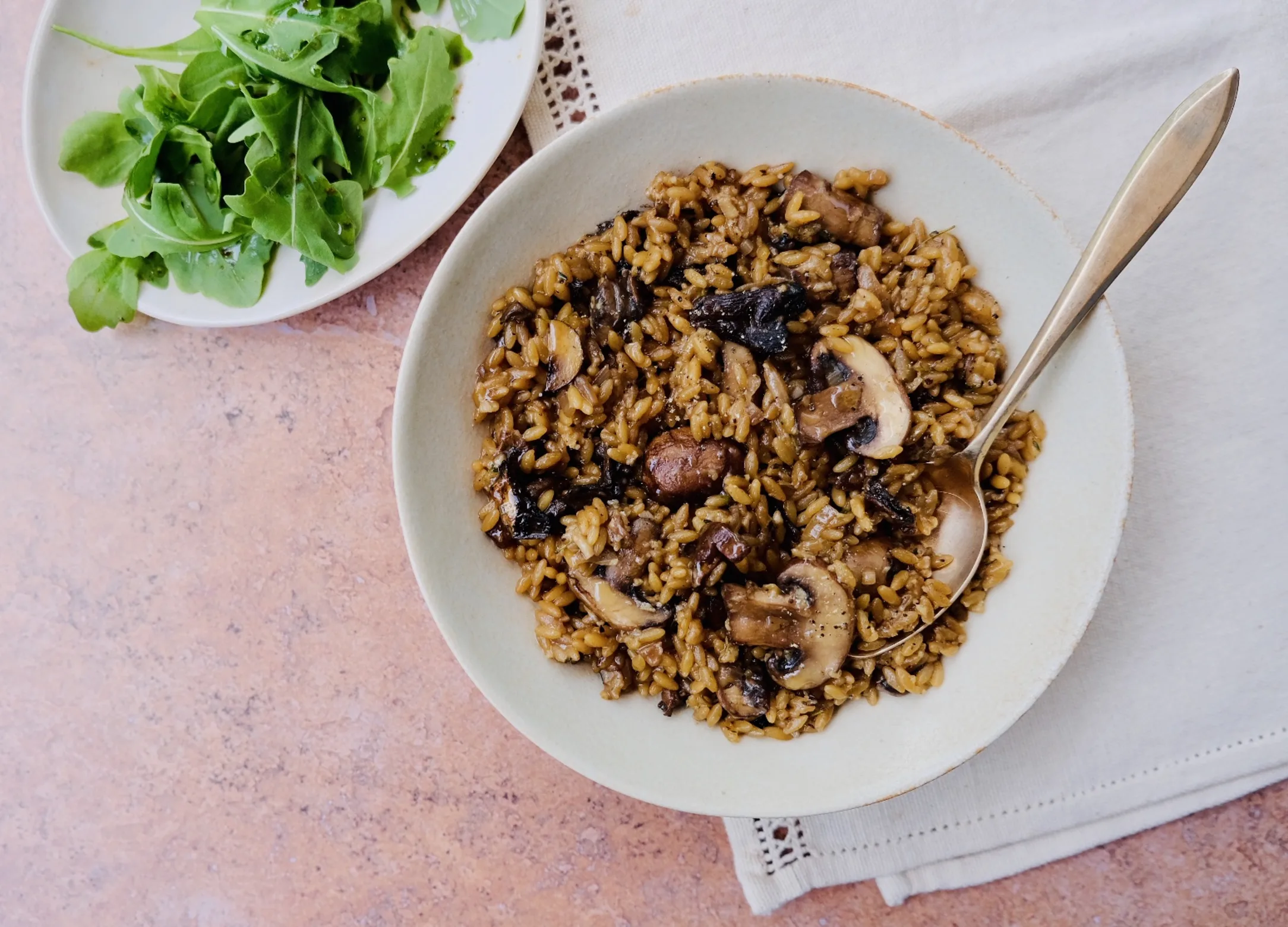 Mushroom Orzotto with Truffle Oil