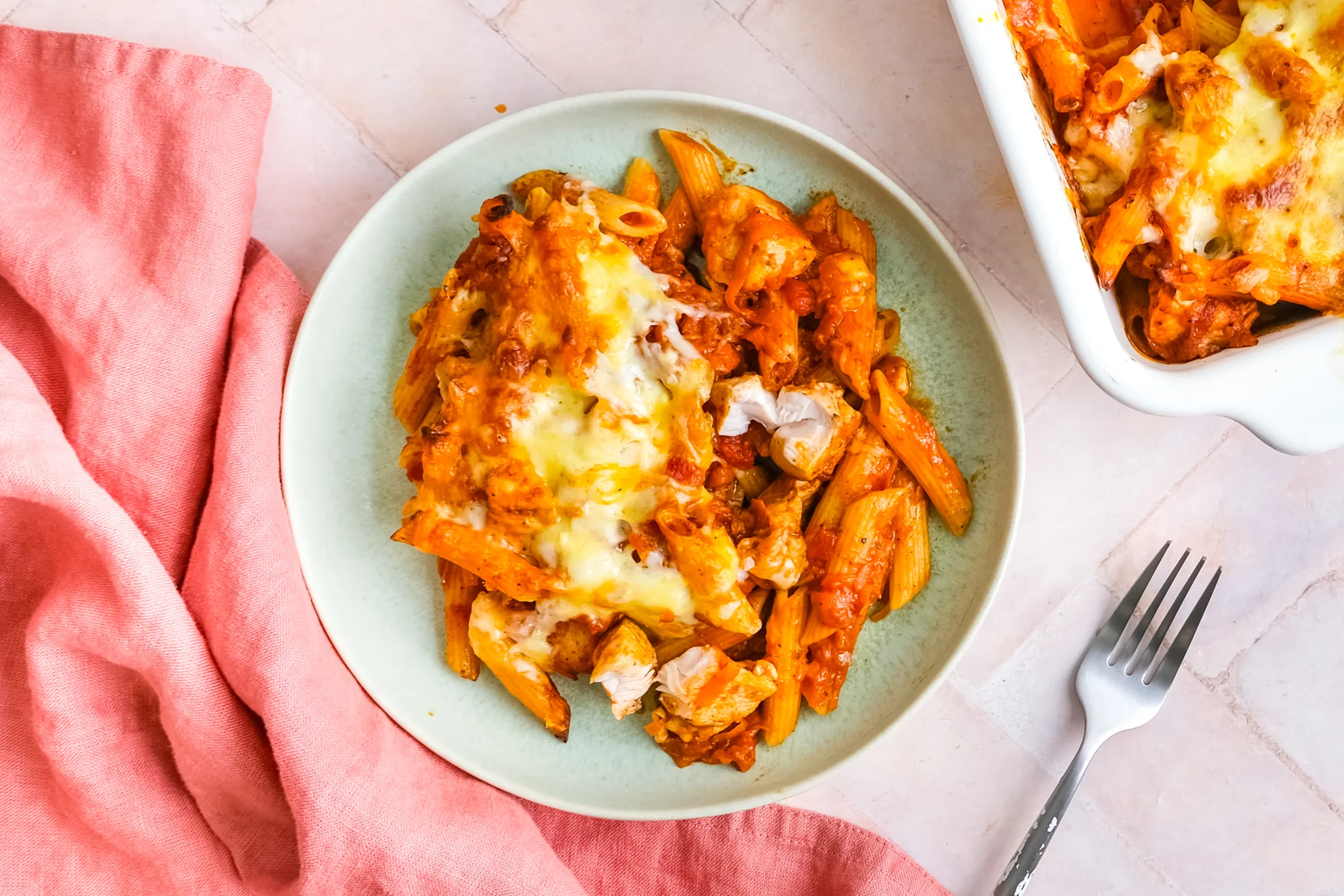 Cheesy Chicken and Tomato Pasta Bake
