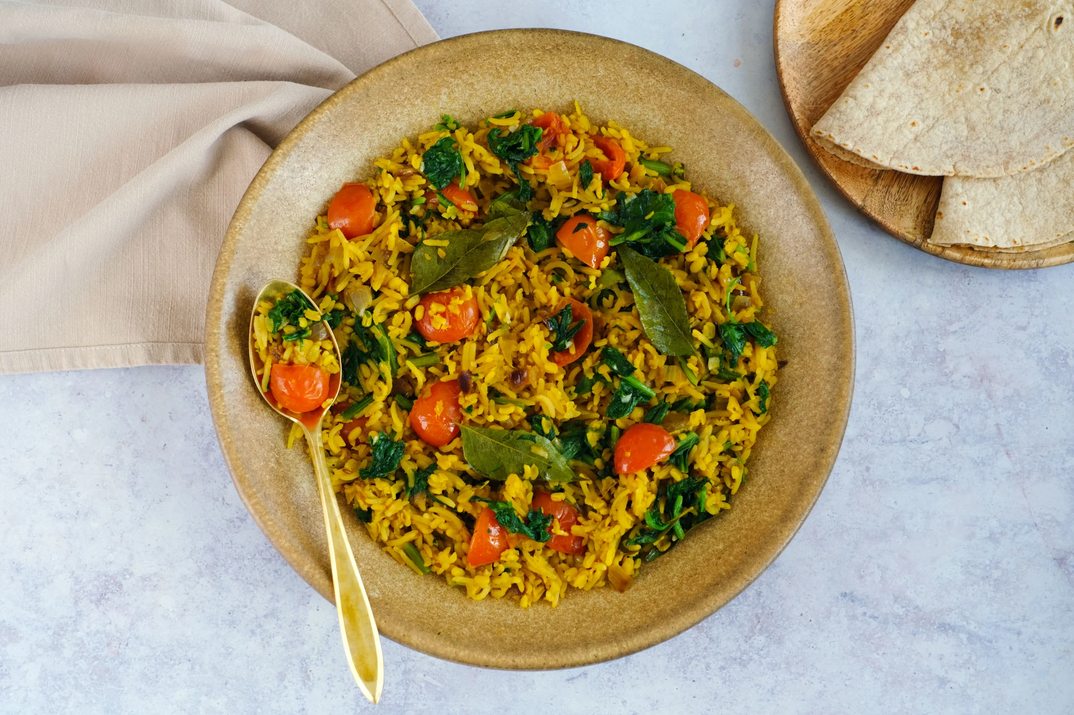 Khichdi: Indian Rice and Lentil Stew with Chapatis